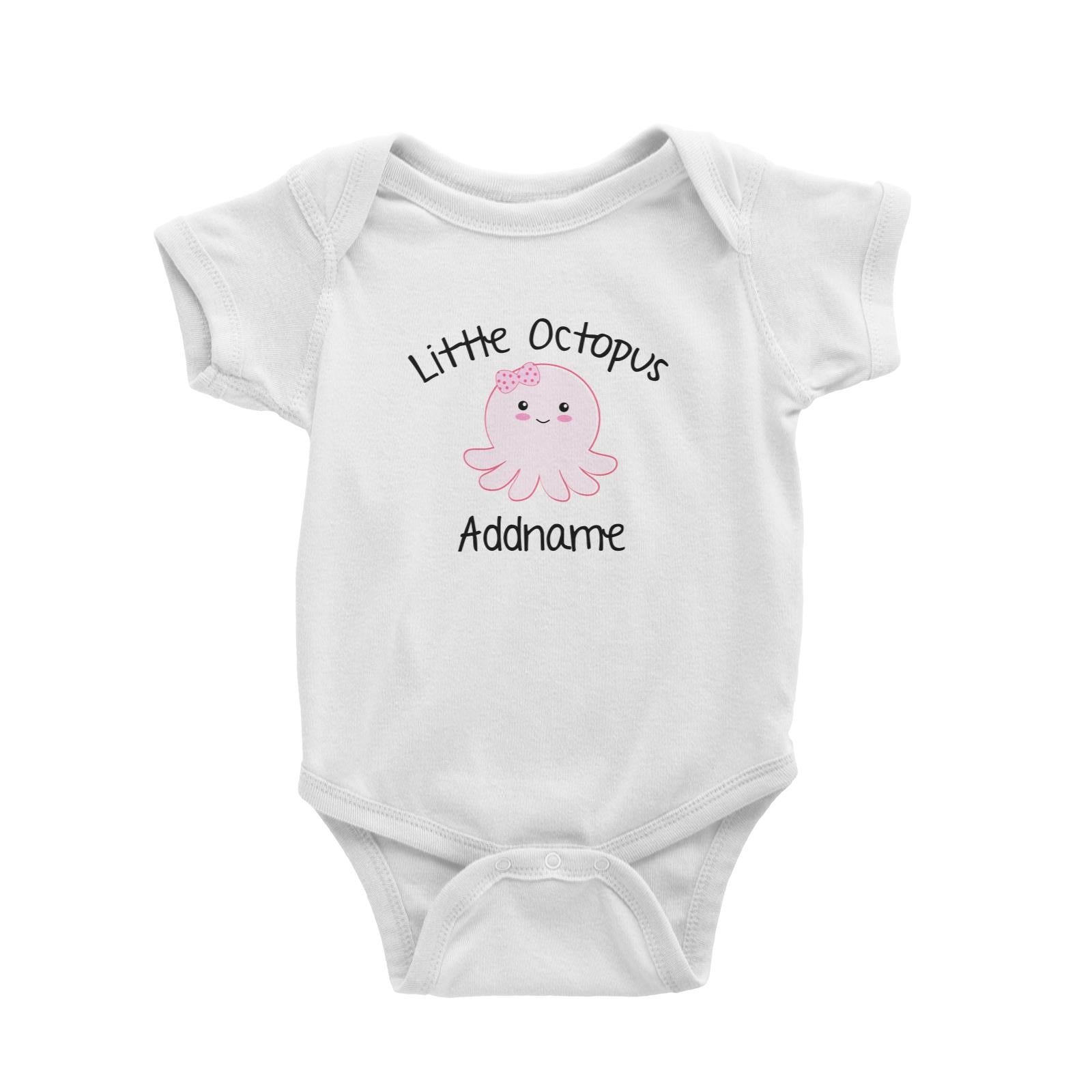 Cute Animals And Friends Series Little Octopus Girl Addname Baby Romper
