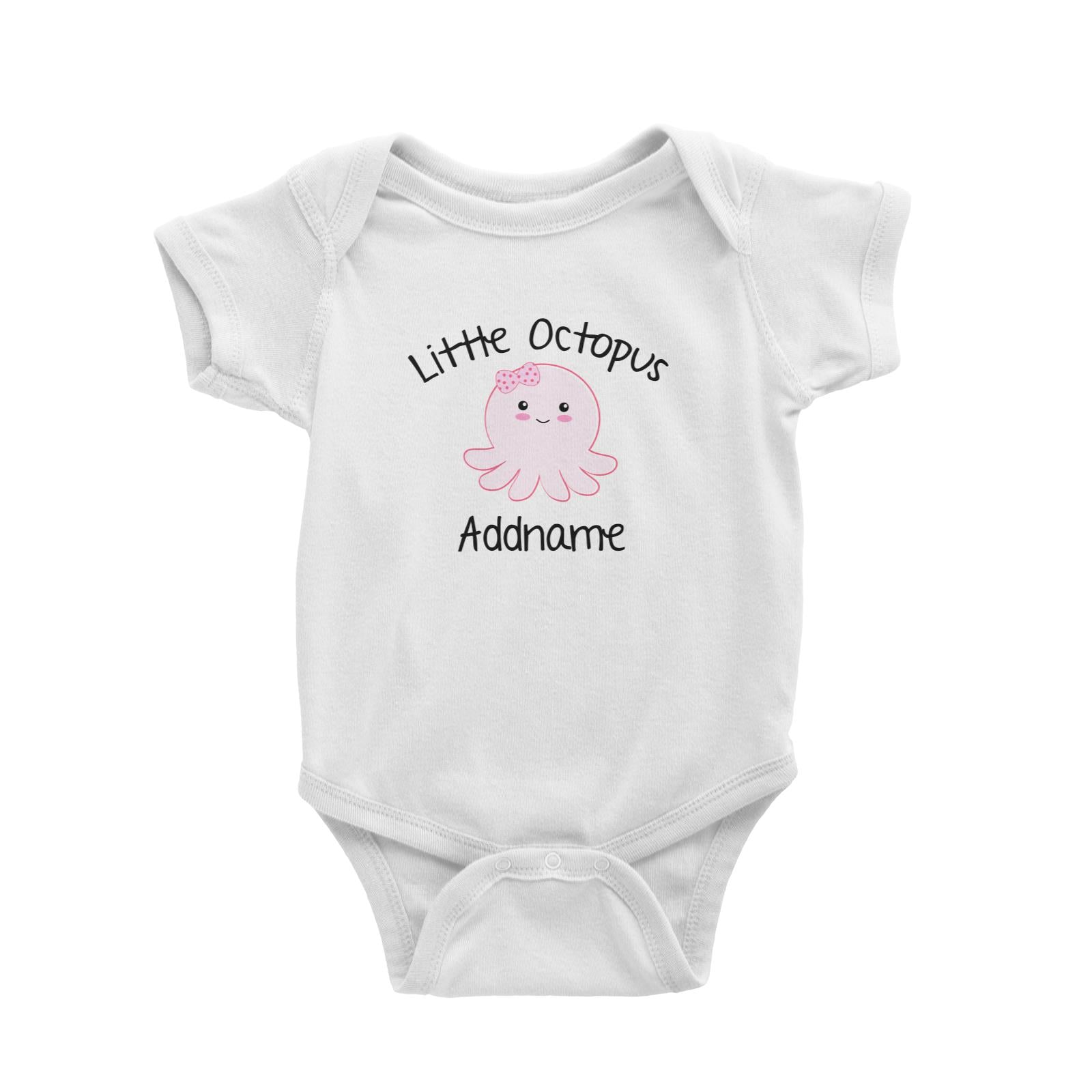 Cute Animals And Friends Series Little Octopus Girl Addname Baby Romper
