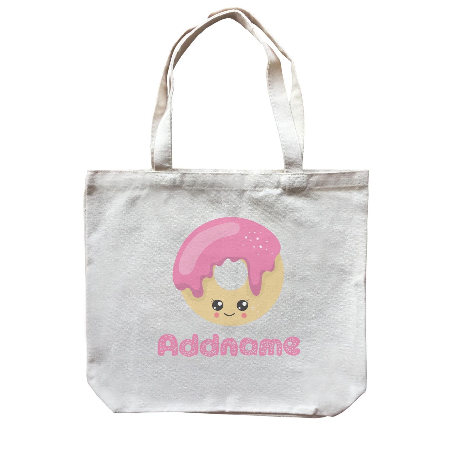 Magical Sweets Pink Donut Addname Canvas Bag