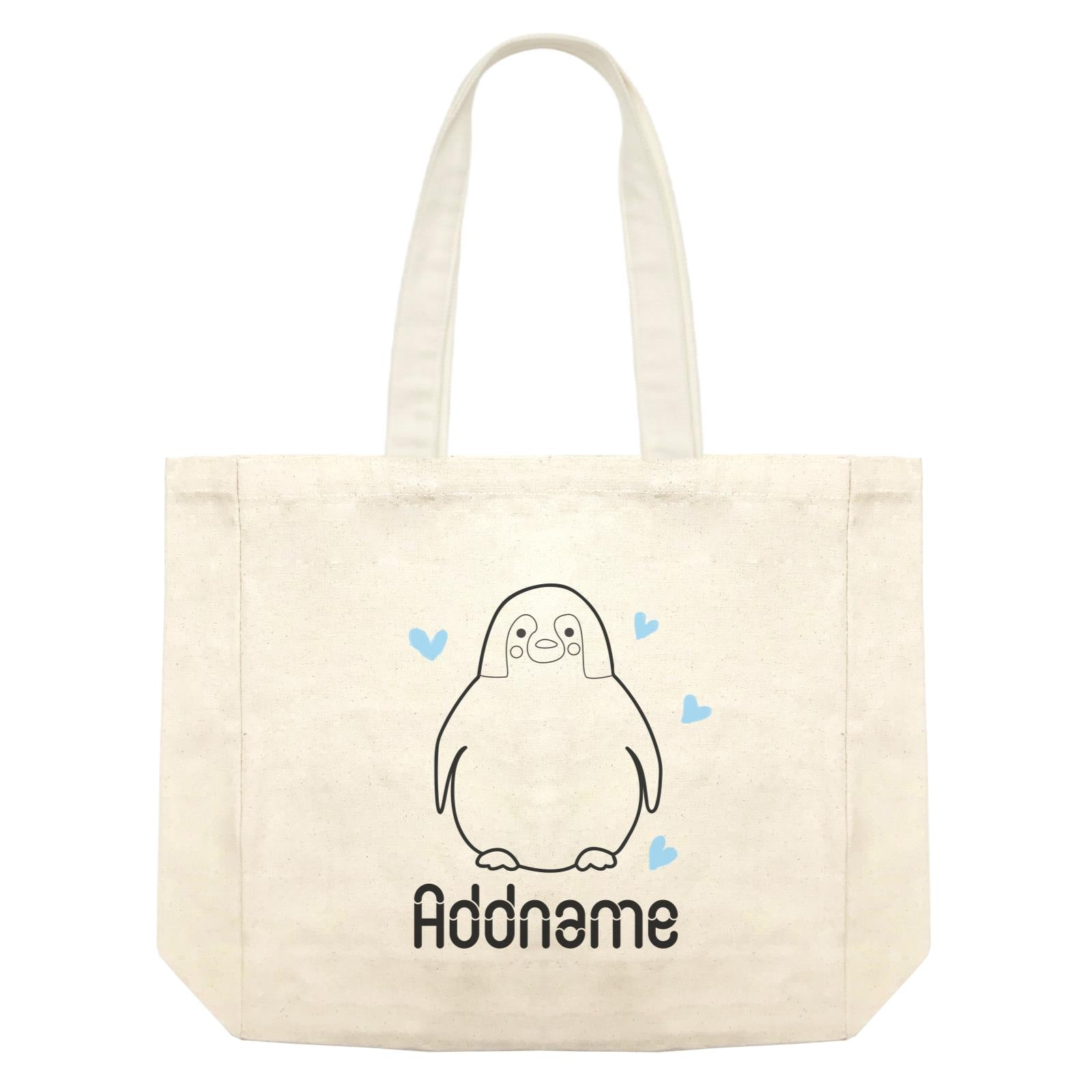 Coloring Outline Cute Hand Drawn Animals Cute Penguin Addname Shopping Bag
