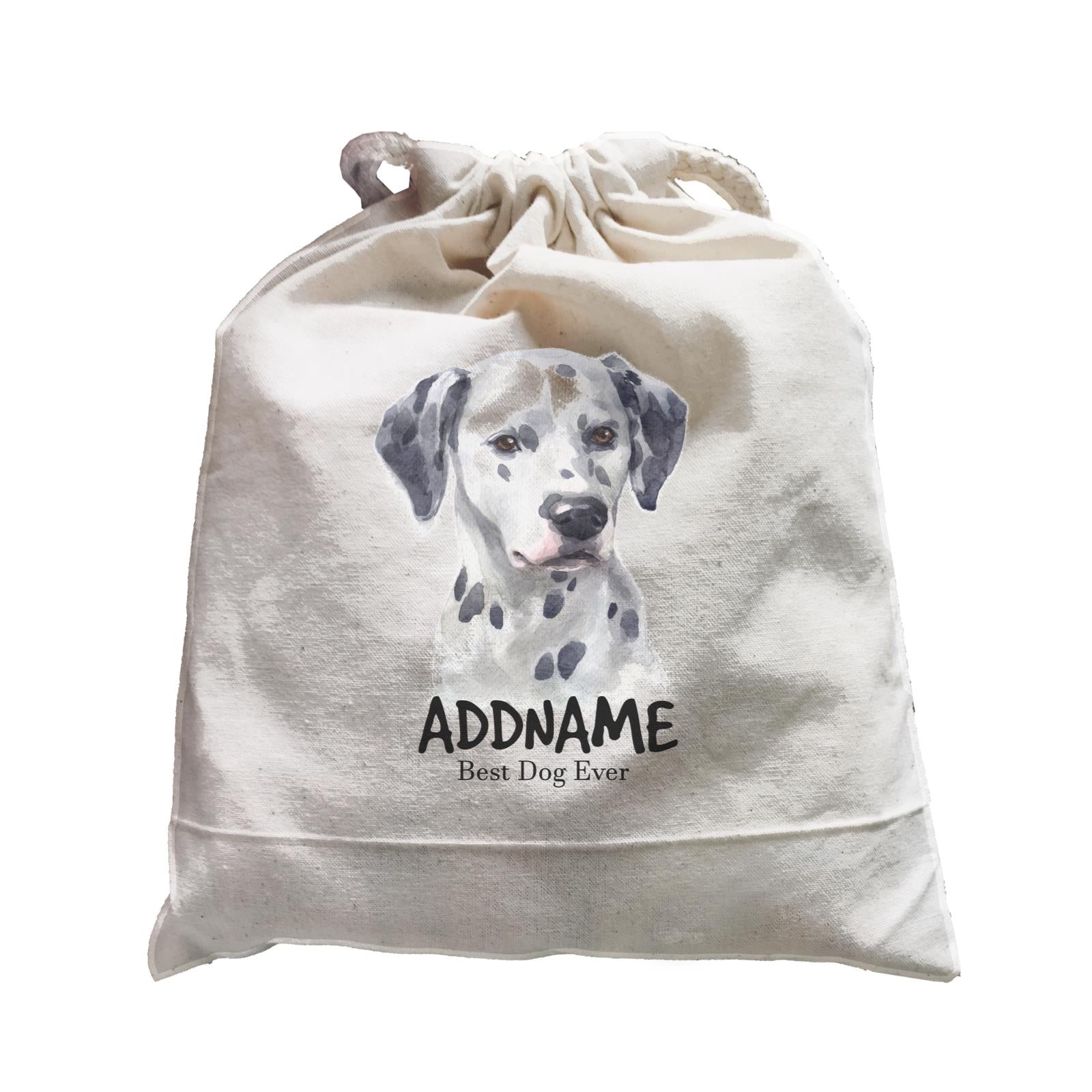 Watercolor Dog Dalmatian Best Dog Ever Addname Satchel
