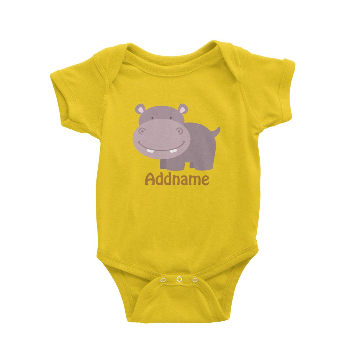 Animal Safari Jungle Hippopotamus Addname Baby Romper