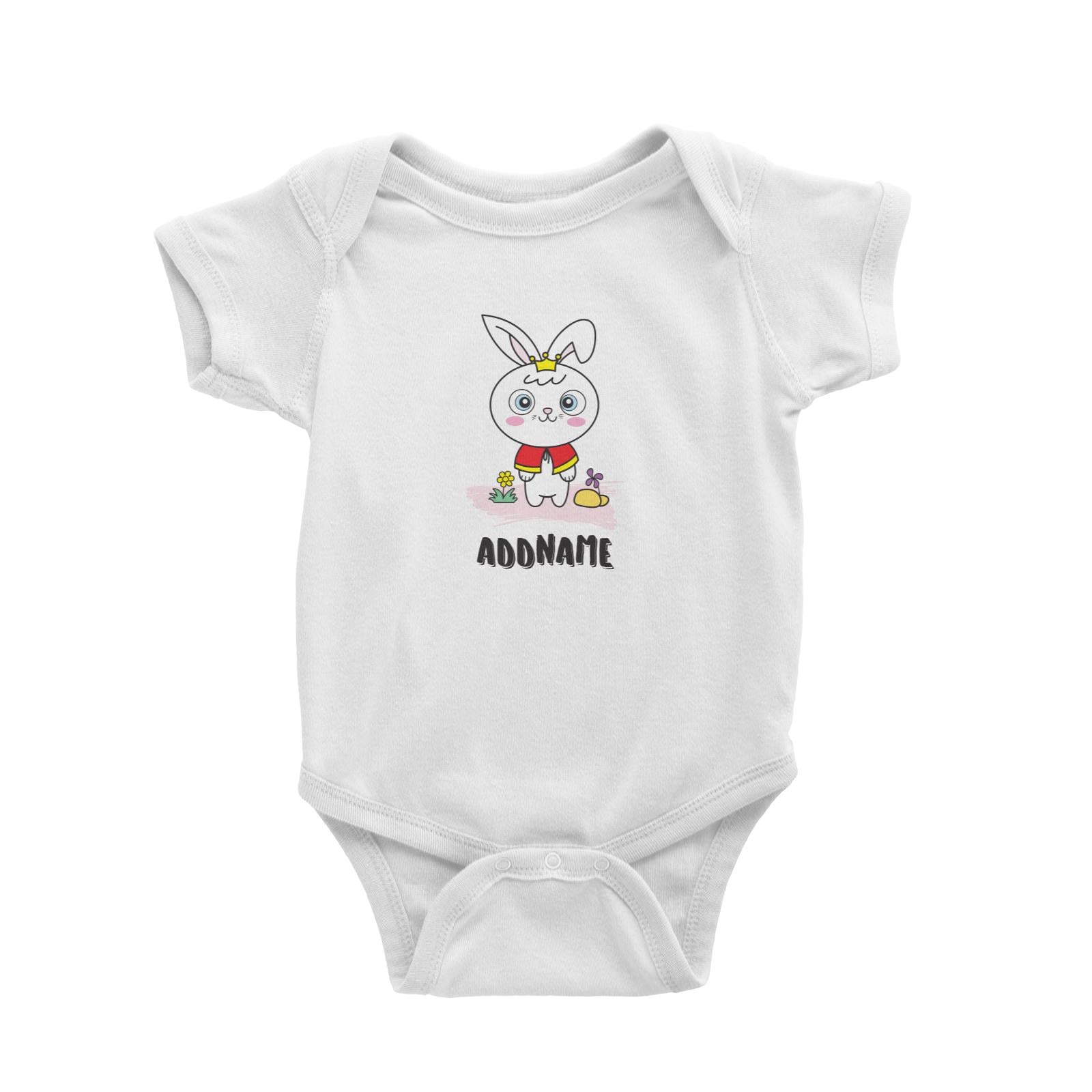 Cool Cute Animals Rabbit Rabbit With Crown Addname Baby Romper