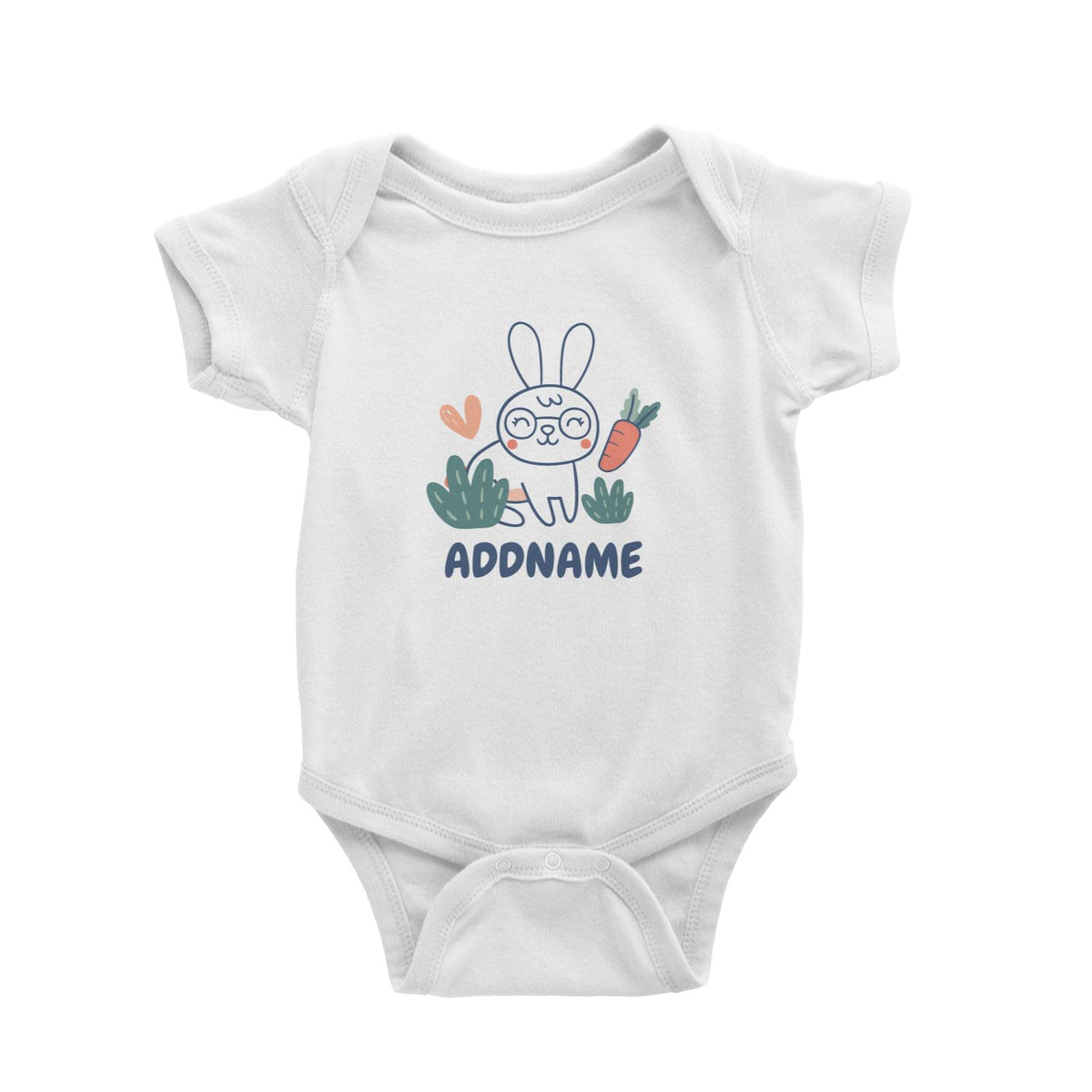 Super Cute Rabbit With Glasses Baby Romper