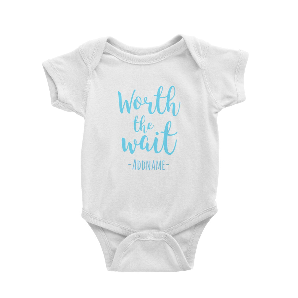 Blue Worth The Wait White Baby Romper