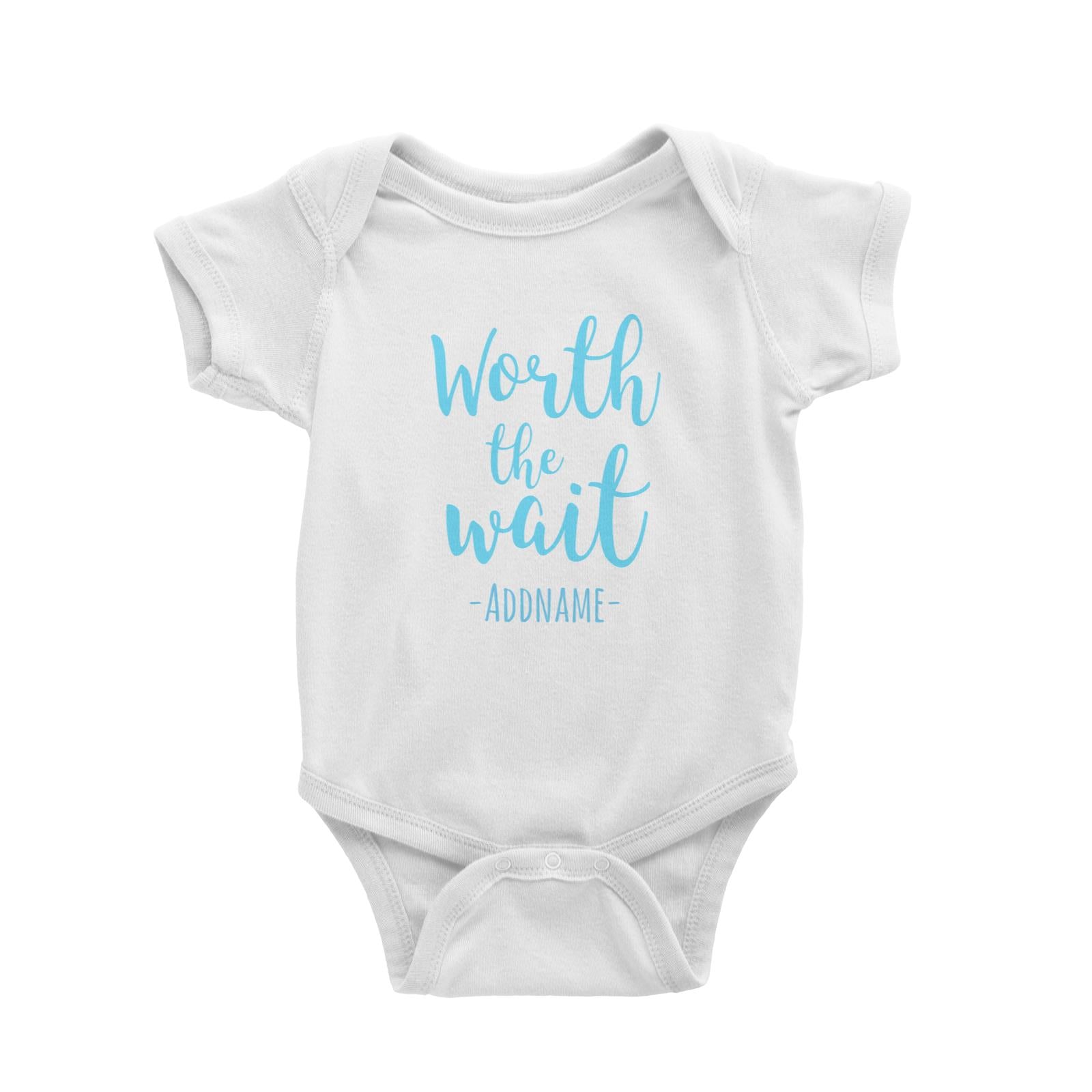 Blue Worth The Wait White Baby Romper