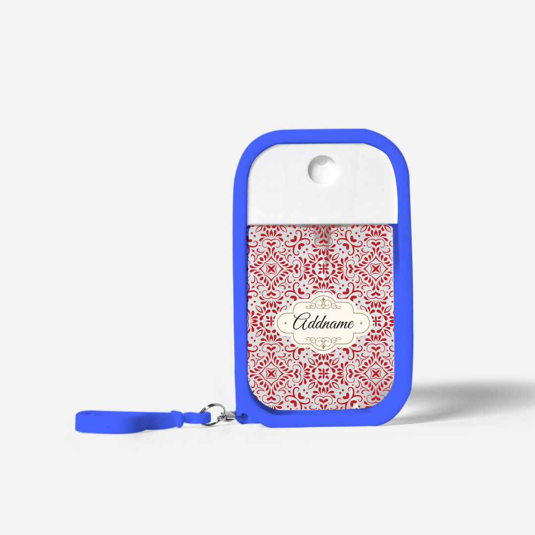 Moroccan Series Refillable Hand Sanitizer with Personalisation - Arabesque Rosette Royal Blue