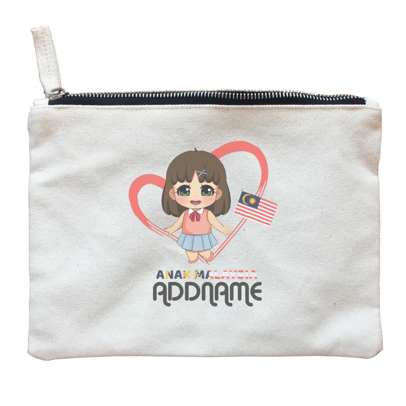 Merdeka Series Anak Malaysia Love Chinese Girl Addname Zipper Pouch