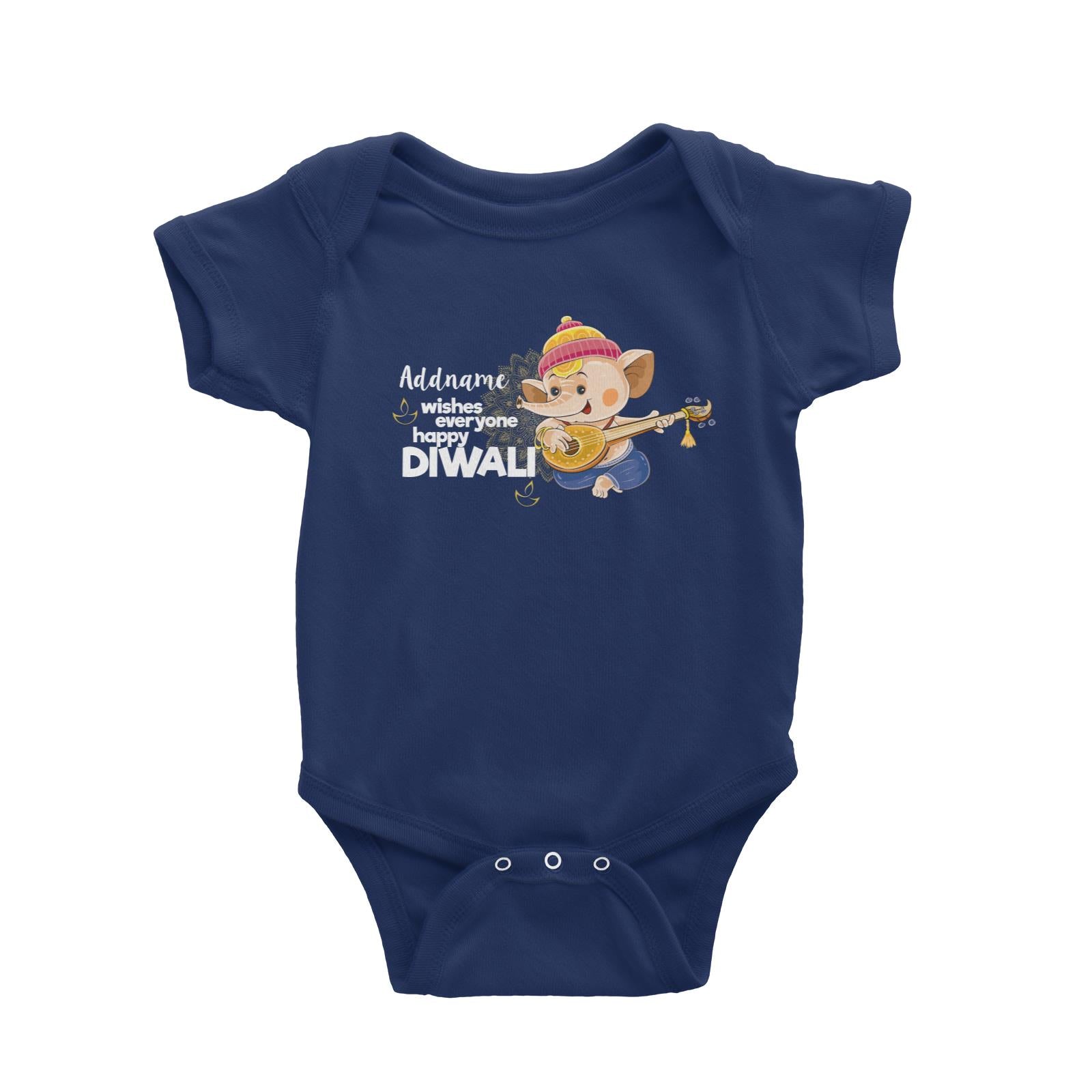 Cute Ganesha Addname Wishes Everyone Happy Diwali Baby Romper