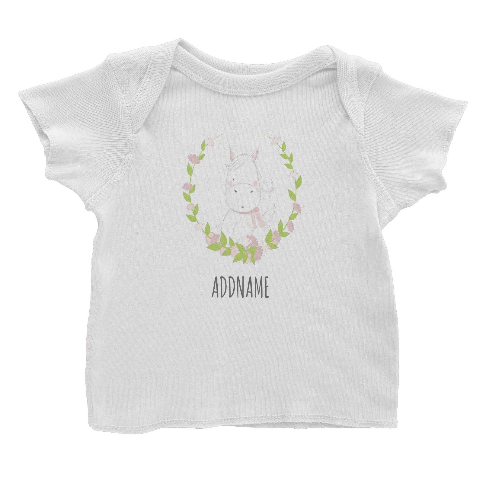 Sweet Wreath Horse Addname Baby T-Shirt