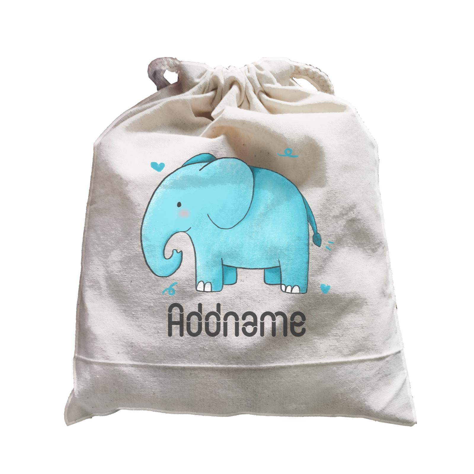 Cute Hand Drawn Style Elephant Addname Satchel