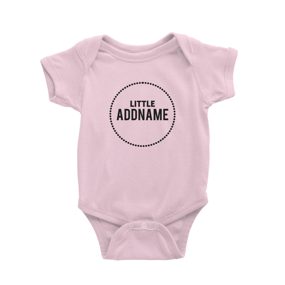 Little Addname In Dotted Circle Baby Romper