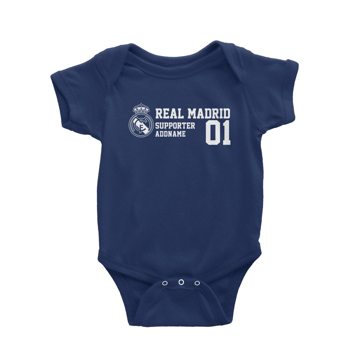 Real Madrid Football Supporter Addname Baby Romper