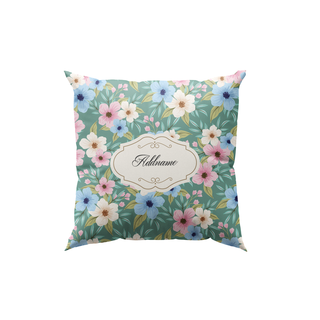 Cheerful Botanic Full Print Cushion Cover with Inner Cushion