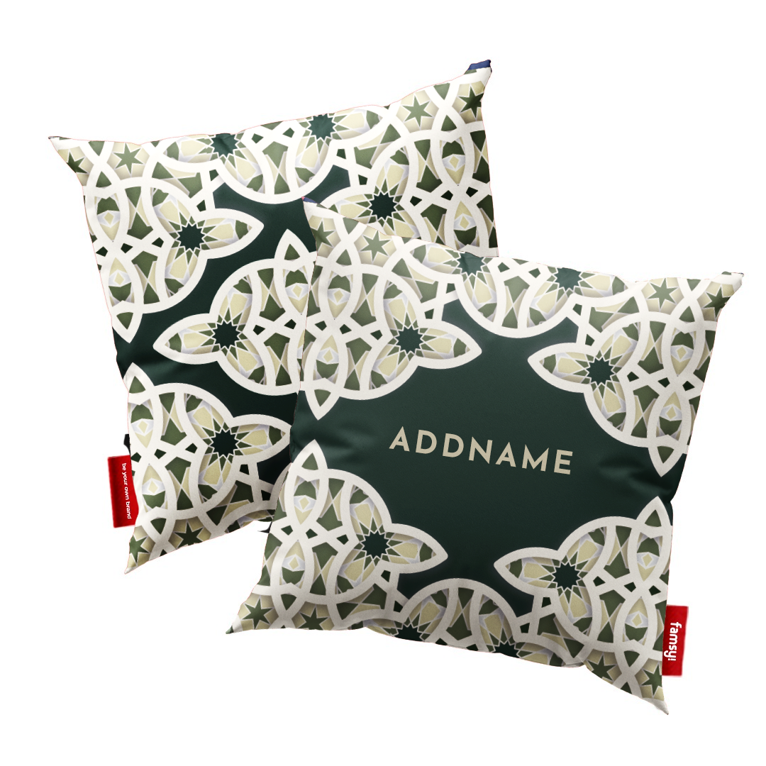 Ratu Series - Green Full Print Cushion Cover with Inner Cushion