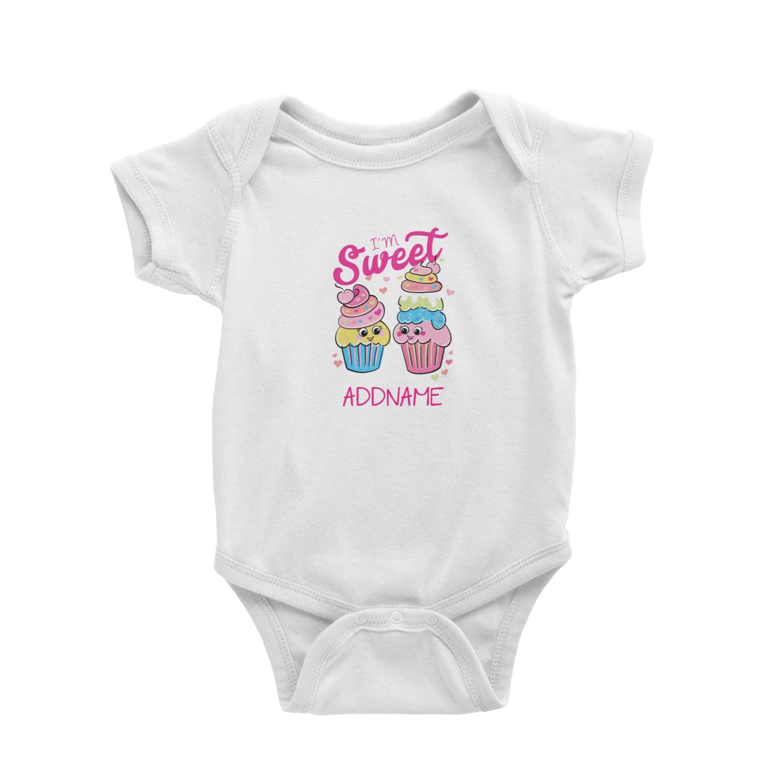 Cool Vibrant Series I'm Sweet Cupcakes Addname Baby Romper [SALE]