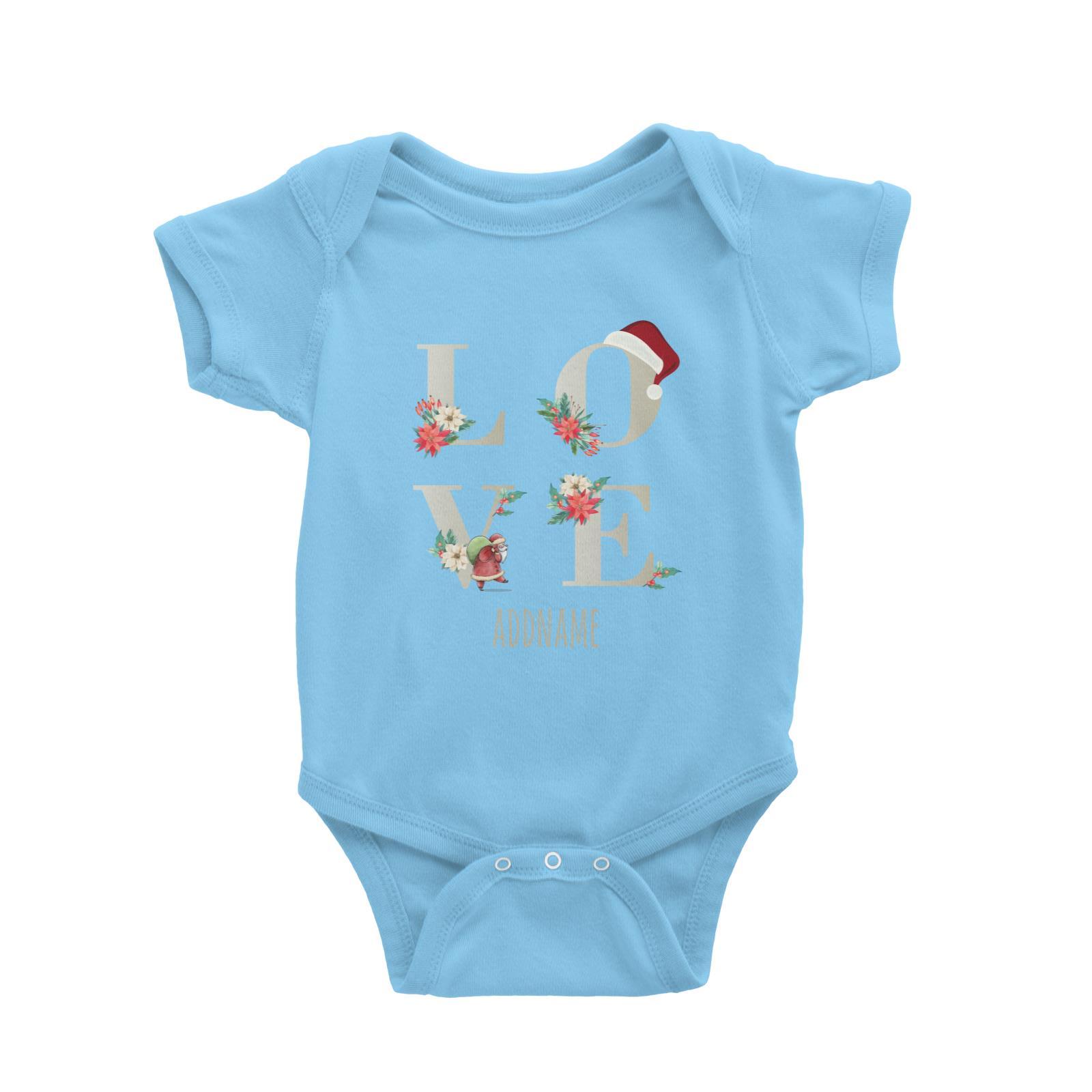 LOVE with Christmas Elements Addname Baby Romper  Matching Family Personalizable Designs