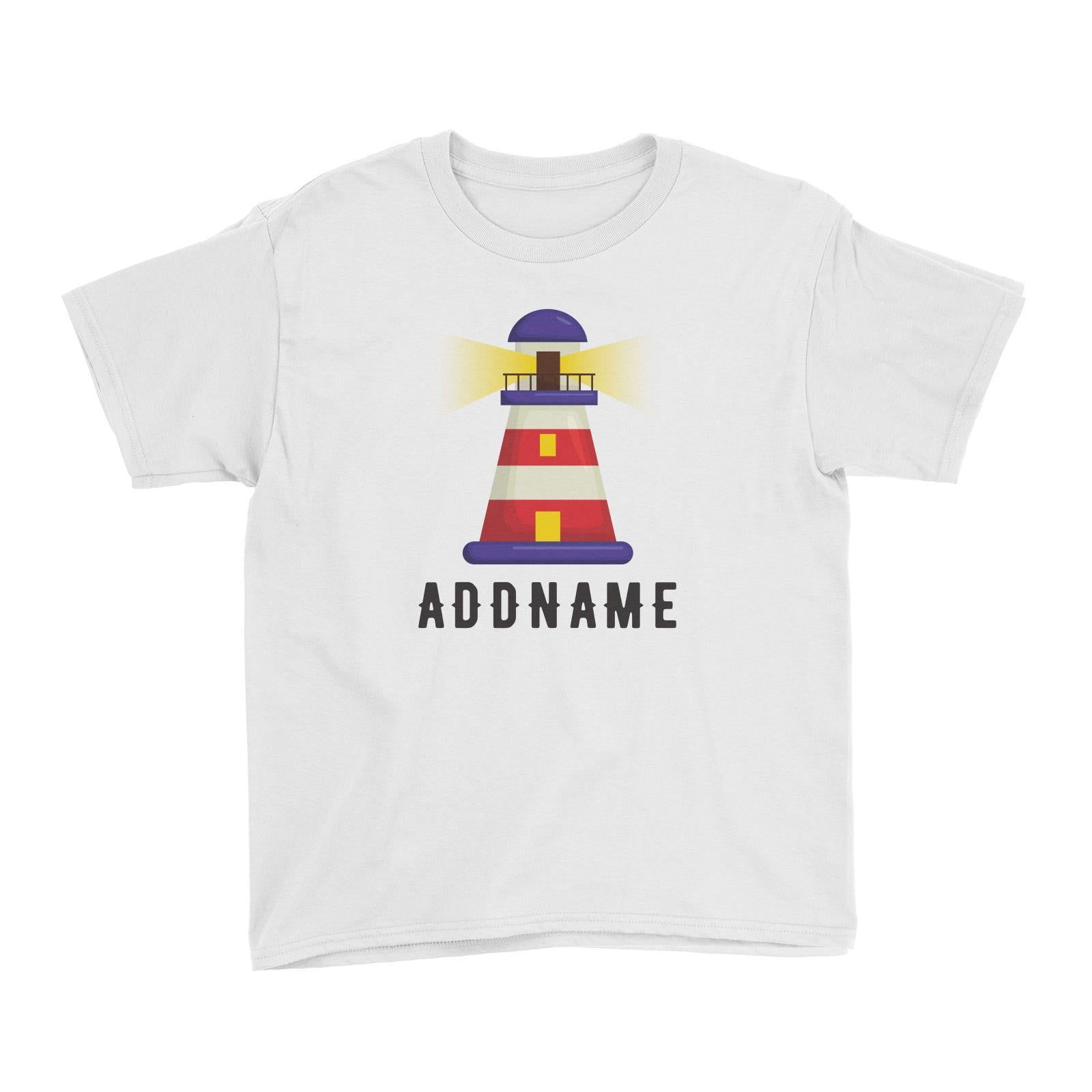 Birthday Sailor Lighthouse Addname Kid's T-Shirt
