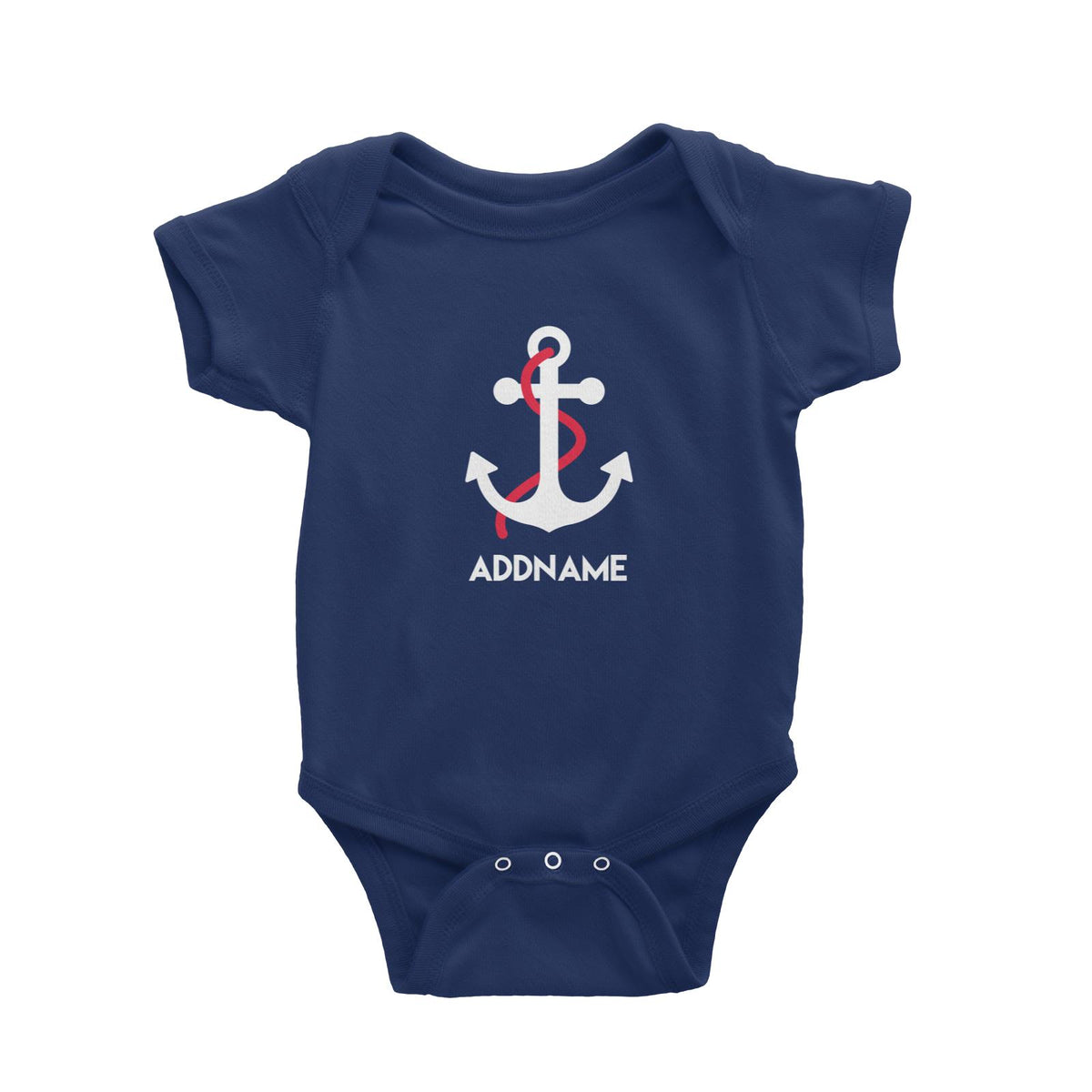 Sailor Anchor Red Addname Baby Romper  Matching Family Personalizable Designs
