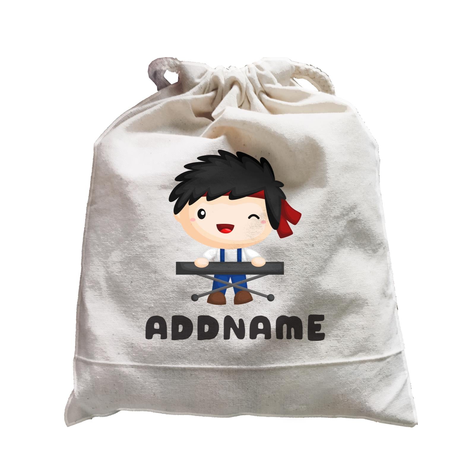 Birthday Music Band Boy Playing Electric Piano Addname Satchel