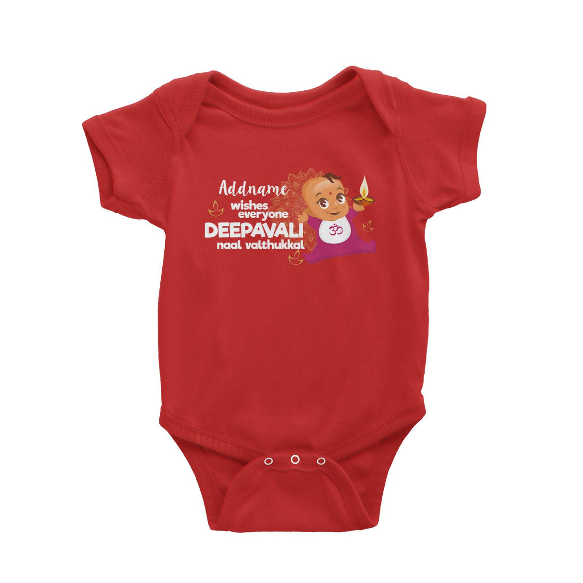 Cute Baby Wishes Everyone Deepavali Addname Baby Romper