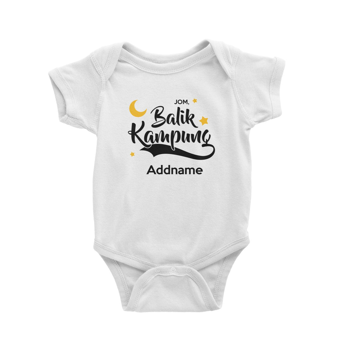 Raya Typography Jom Balik Kampung Addname Baby Rompers