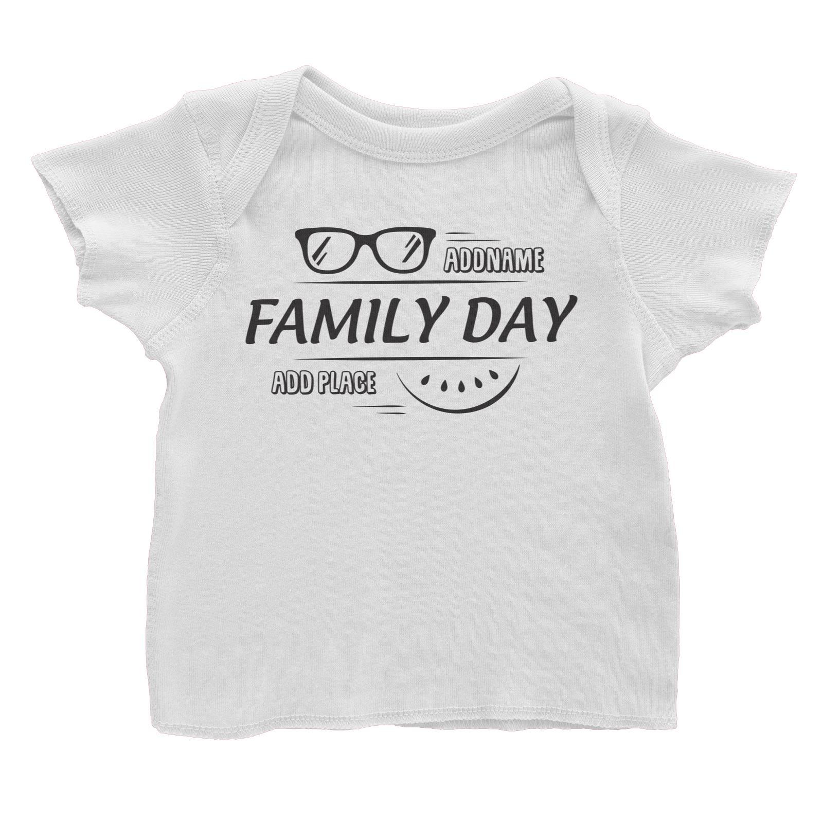 Family Day Tropical Sun Glasses Family Day Addname And Add Place Baby T-Shirt