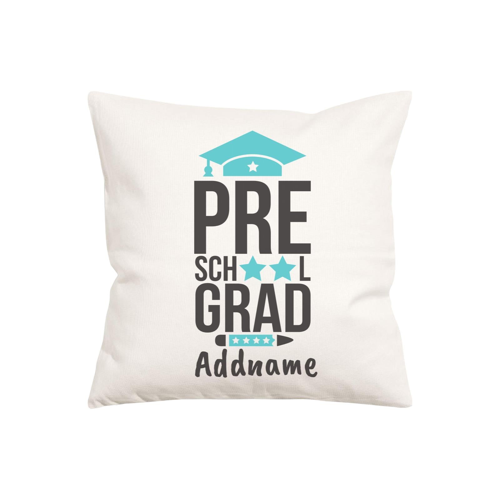 Graduation Series Pre-School Grad Blue Stars Pillow Cushion Cover with Inner Cushion