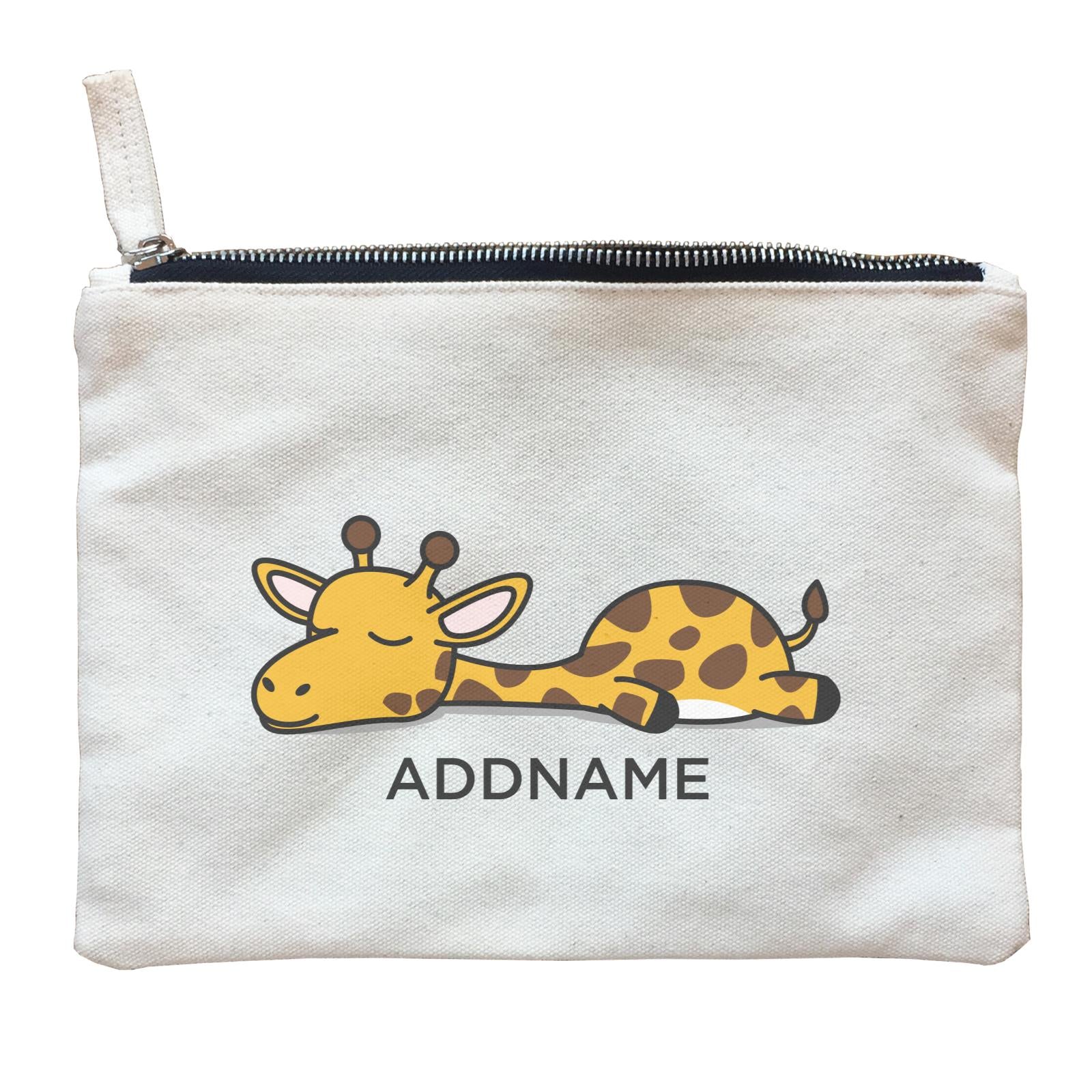 Lazy Giraffe Addname Zipper Pouch