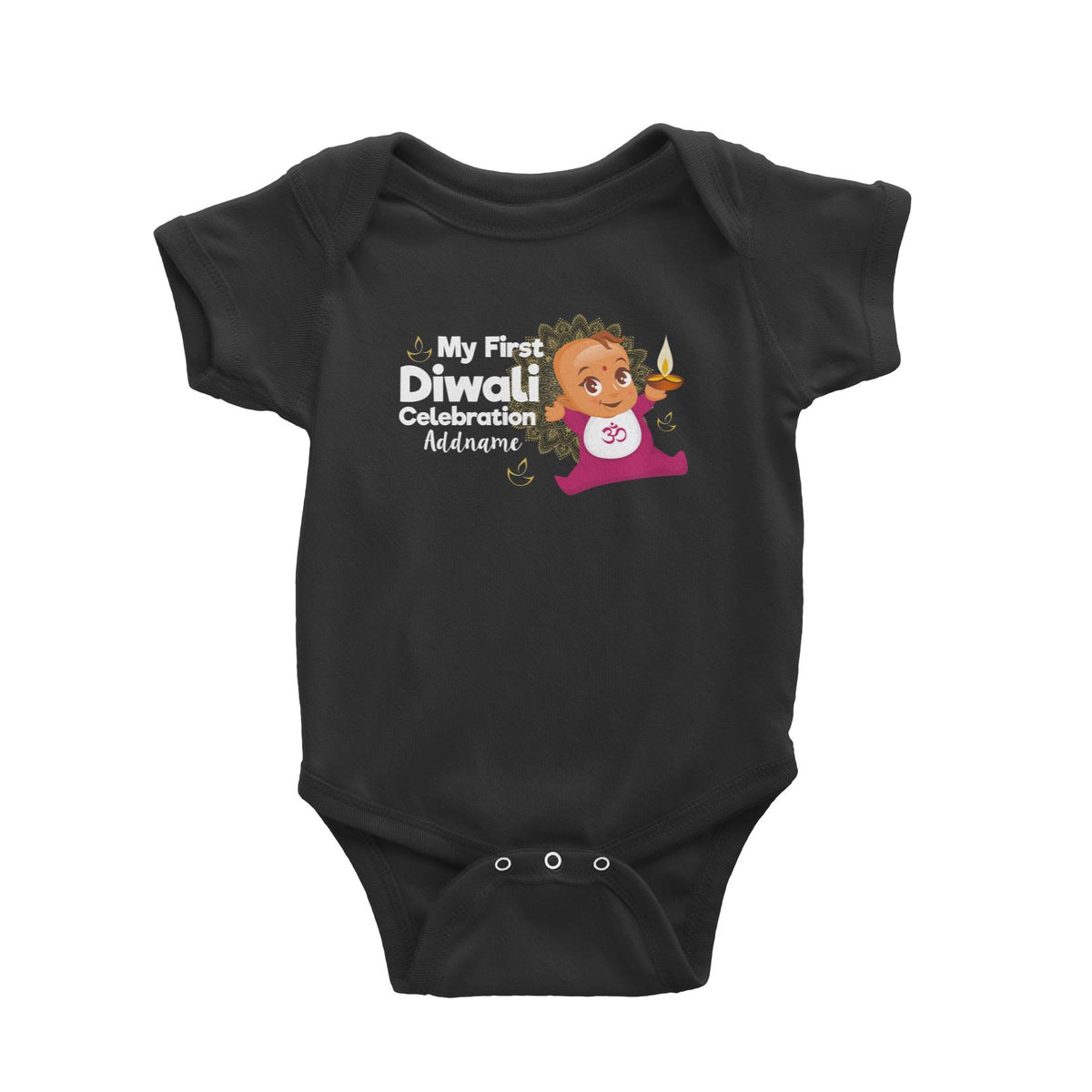 Cute Baby My First Diwali Celebration Addname Baby Romper