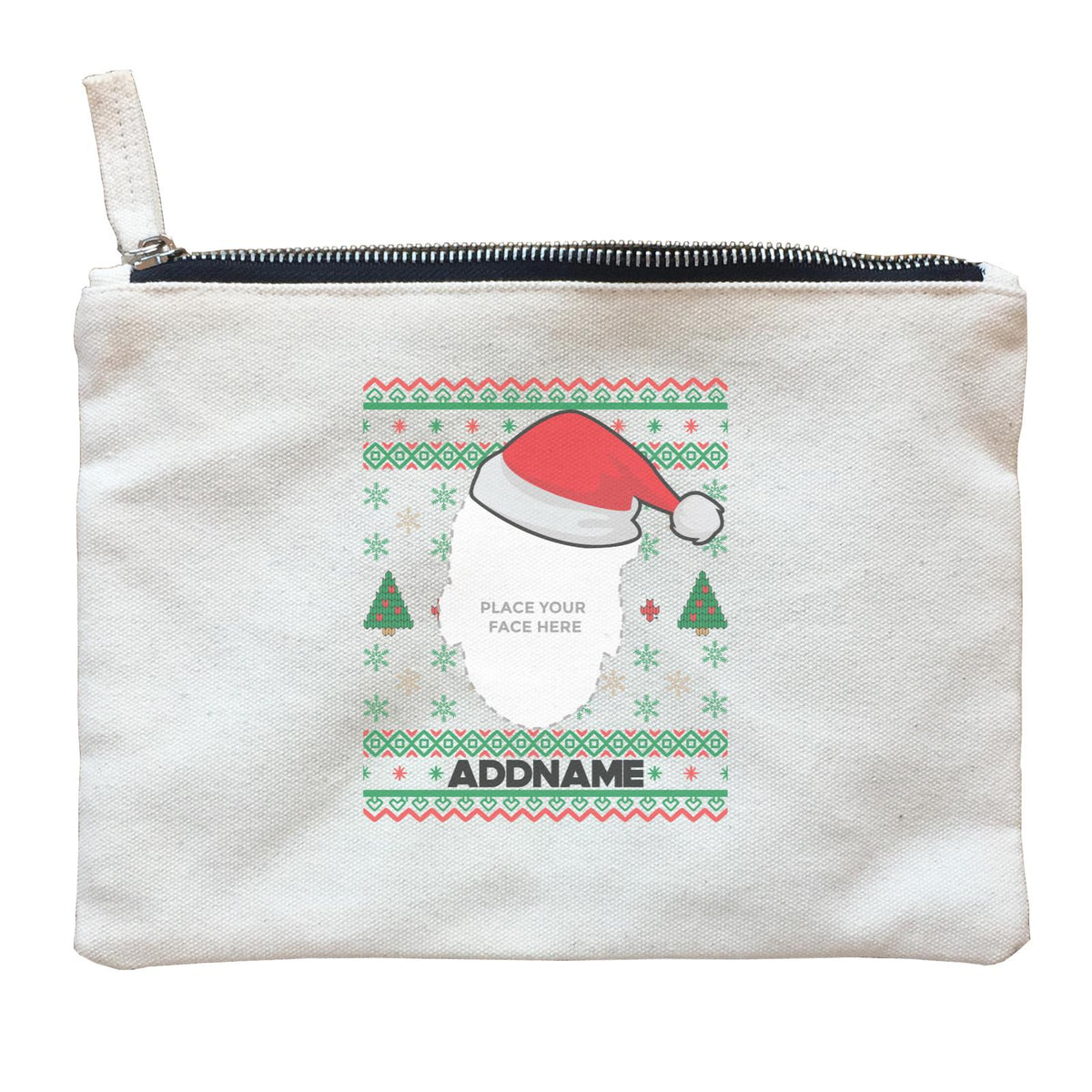 Christmas Ugly Sweater Christmas Tree and Snowflakes Accessories Zipper Pouch