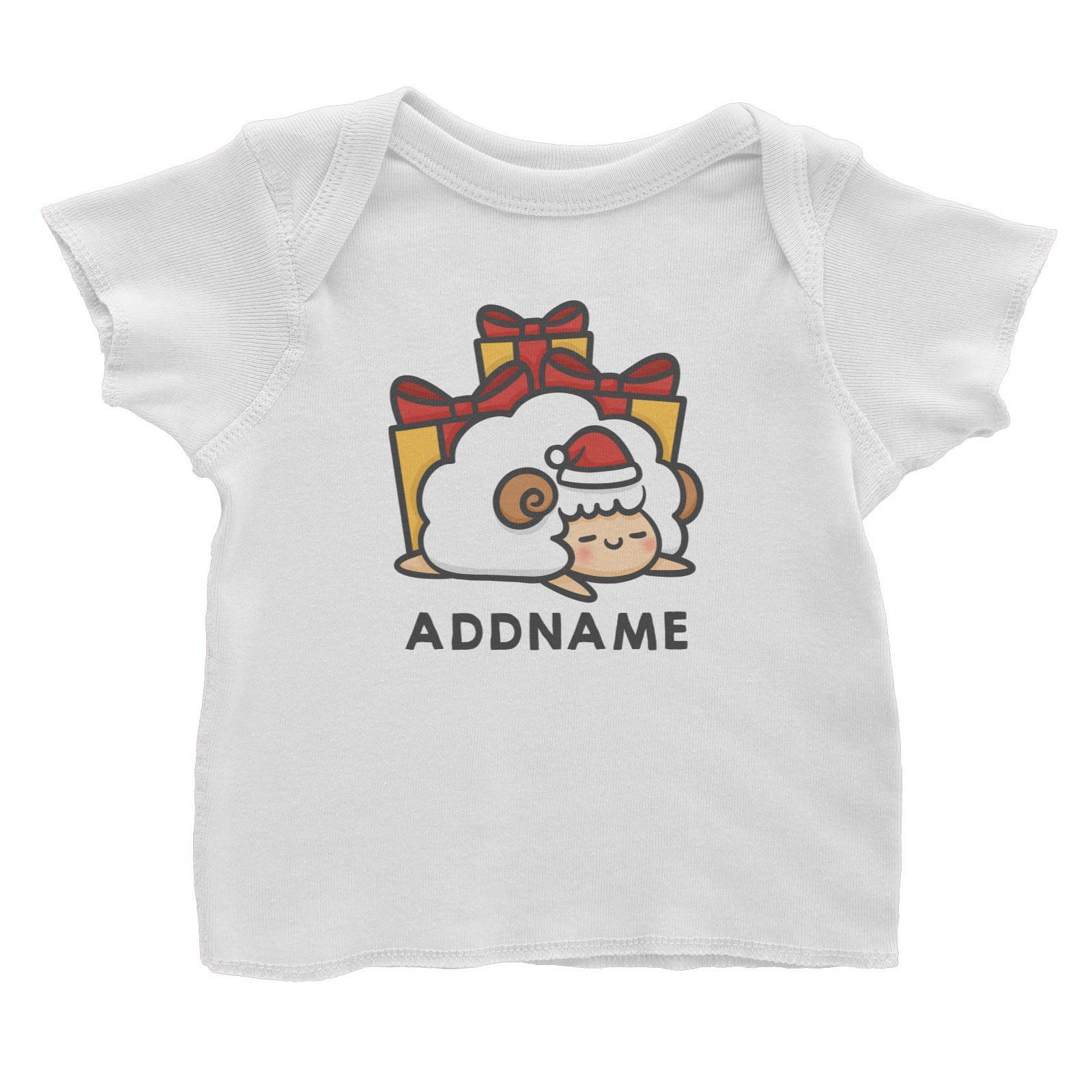 Xmas Cute Sleeping Sheep Addname Accessories Baby T-Shirt