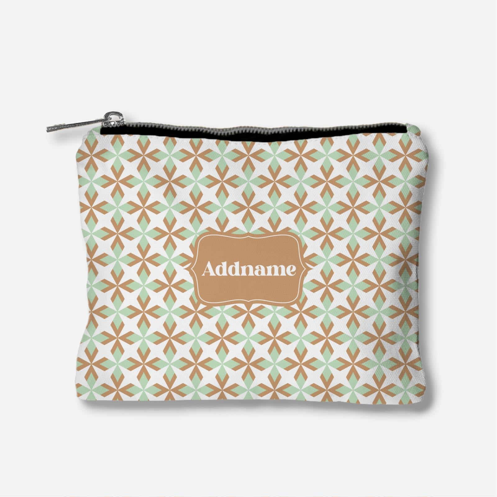 Ixora Series Full Print Zipper Pouch - Brown