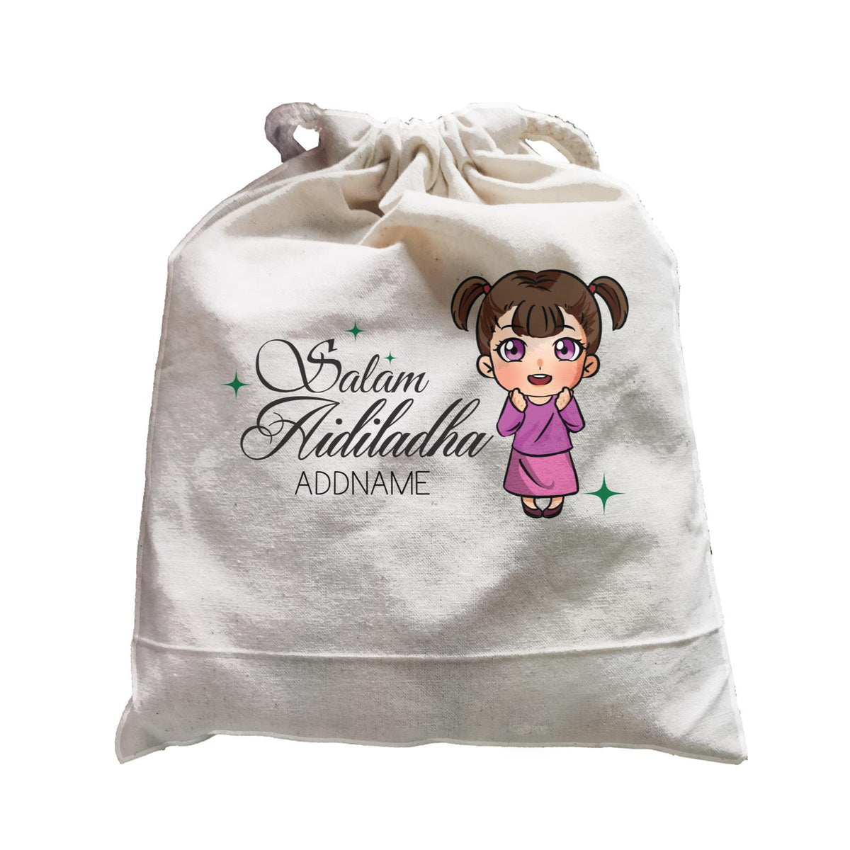 Raya Chibi Wishes Little Girl Addname Wishes Salam Aidiladha Addname Satchel