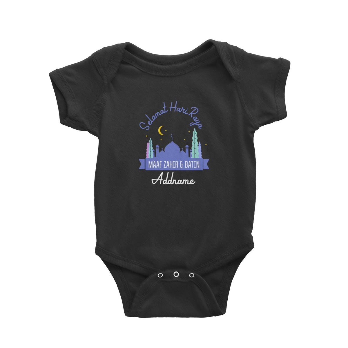 Selamat Hari Raya Maaf Zahir Dan Batin Raya Logo Baby Romper