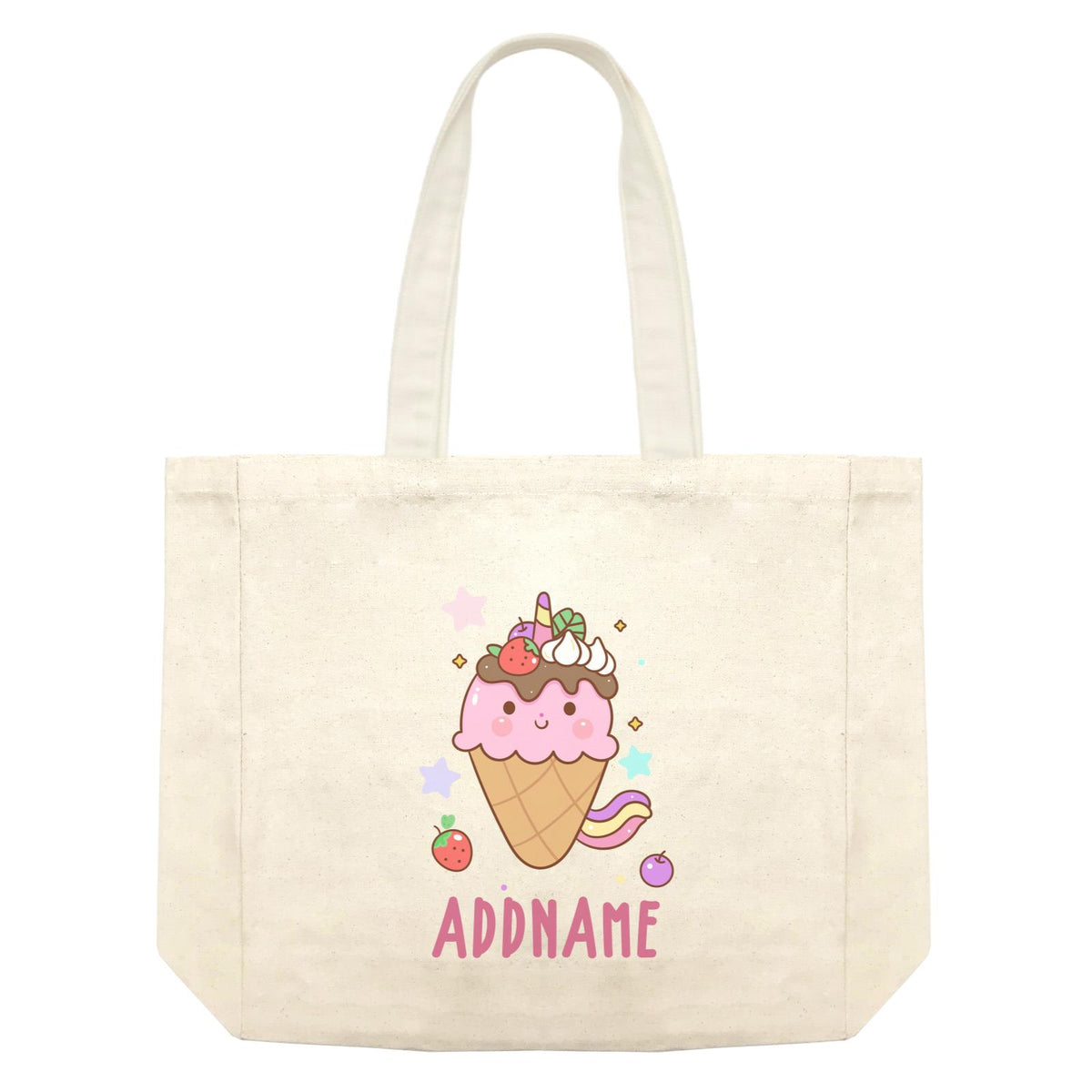 Unicorn And Princess Series Unicorn Ice Cream Addname Shopping Bag