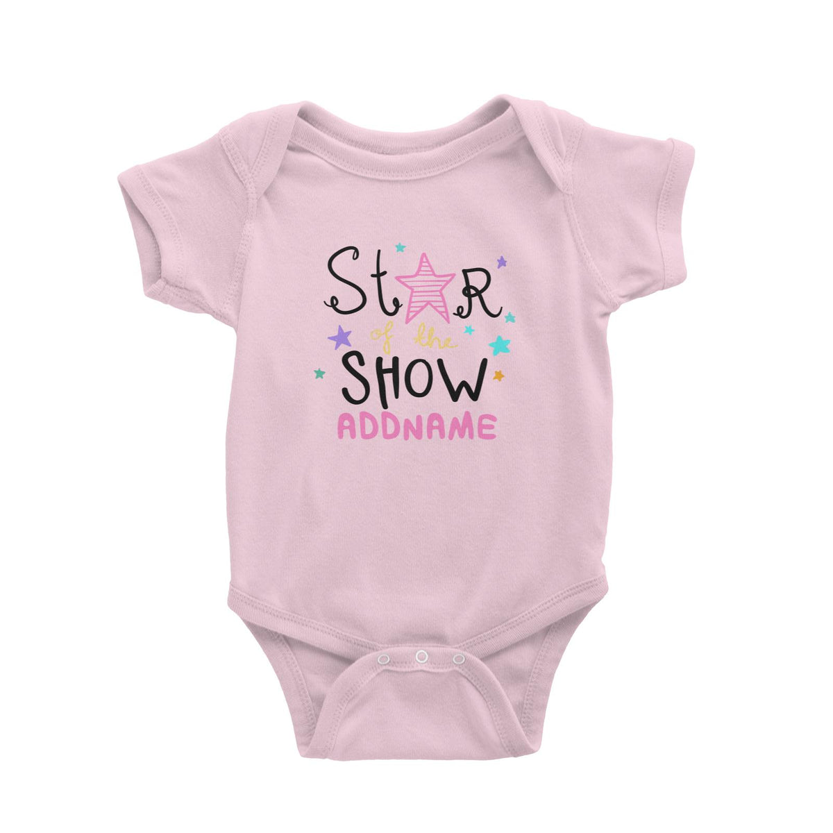 Children's Day Gift Series Star Of The Show Pink Addname Baby Romper