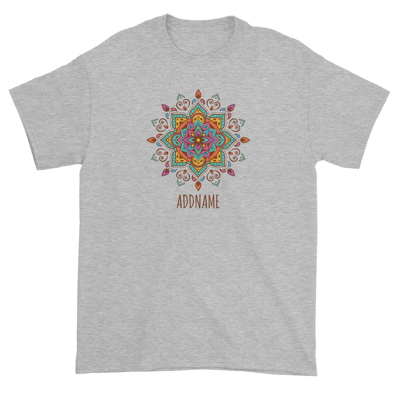 Colourful Mandala 2 Addname Unisex T-Shirt