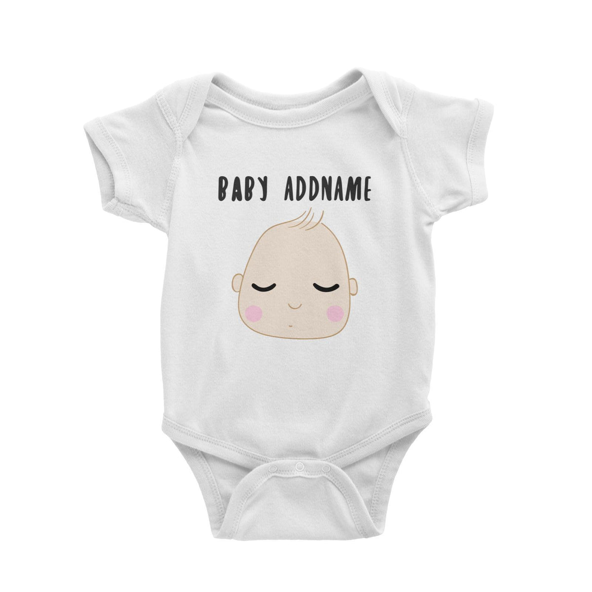 Cute Sleeping Baby Face Addname Baby Romper Personalizable Designs Basic Newborn