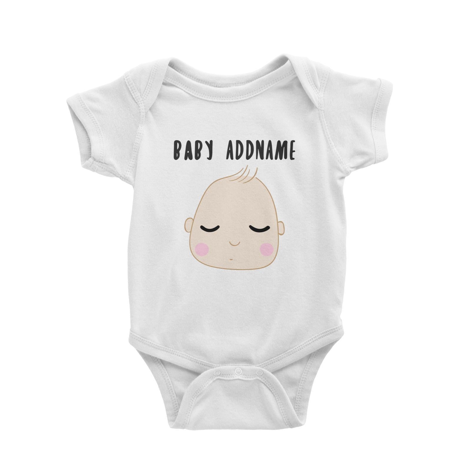 Cute Sleeping Baby Face Addname Baby Romper Personalizable Designs Basic Newborn
