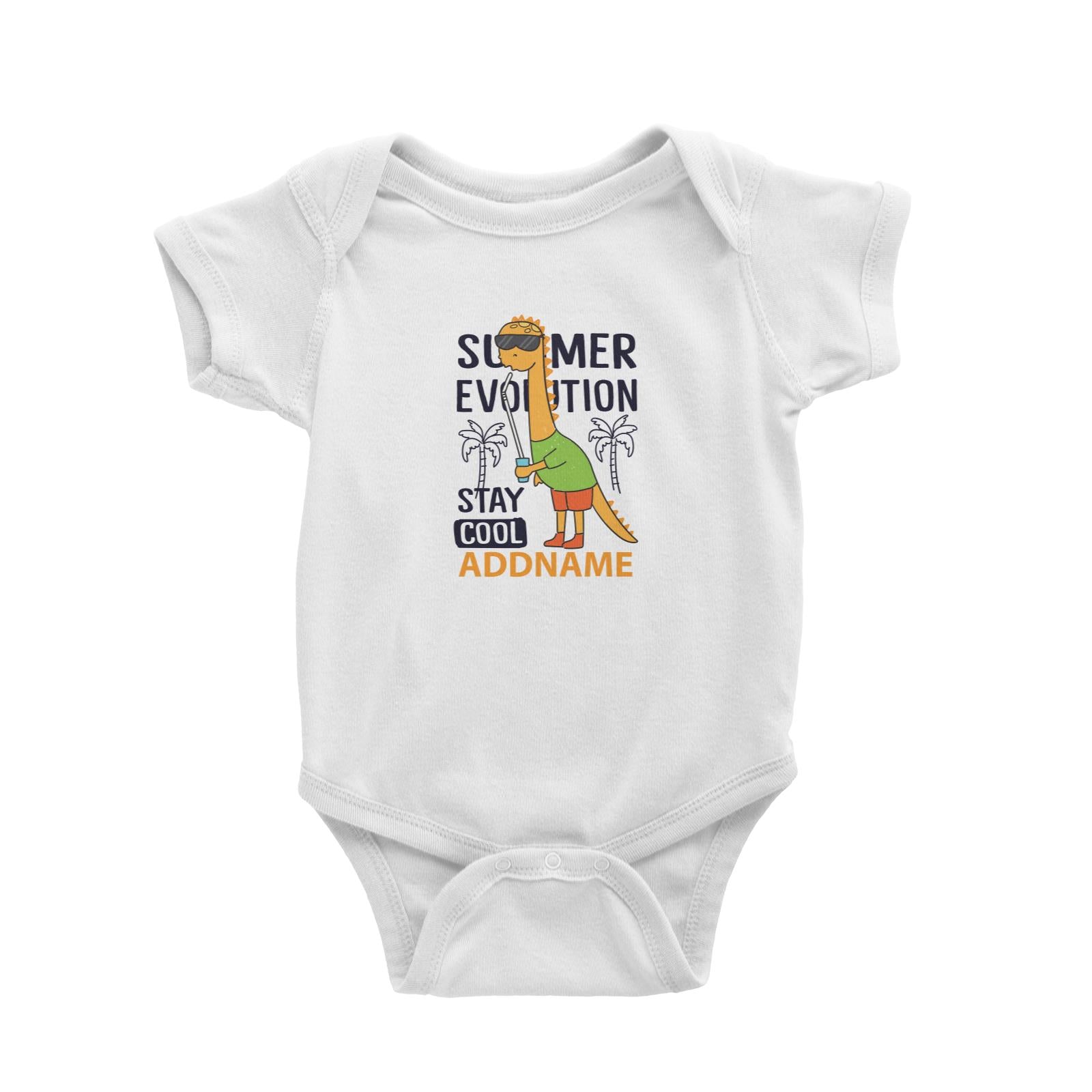 Cool Cute Dinosaur Summer Evolution Stay Cool Addname Baby Romper
