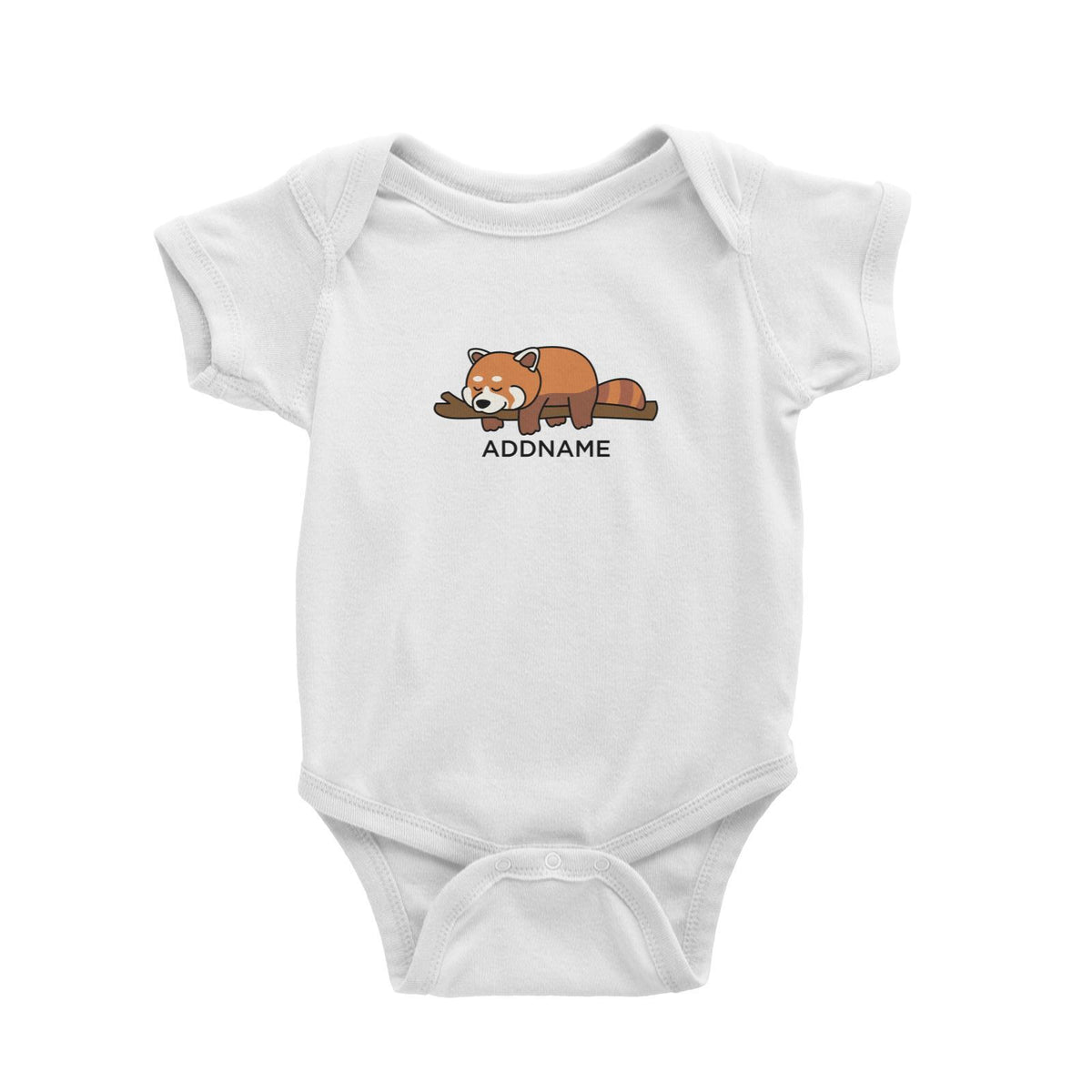 Lazy Red Panda Addname Baby Romper