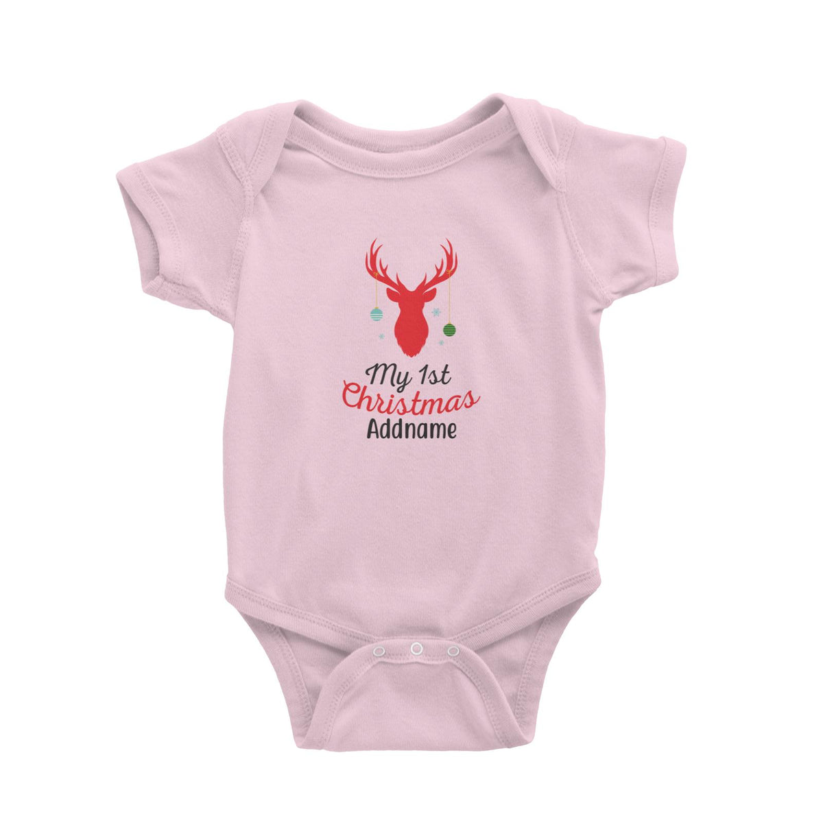 Christmas Series My First Christmas Silhouette Reindeer with Baubbles Baby Romper