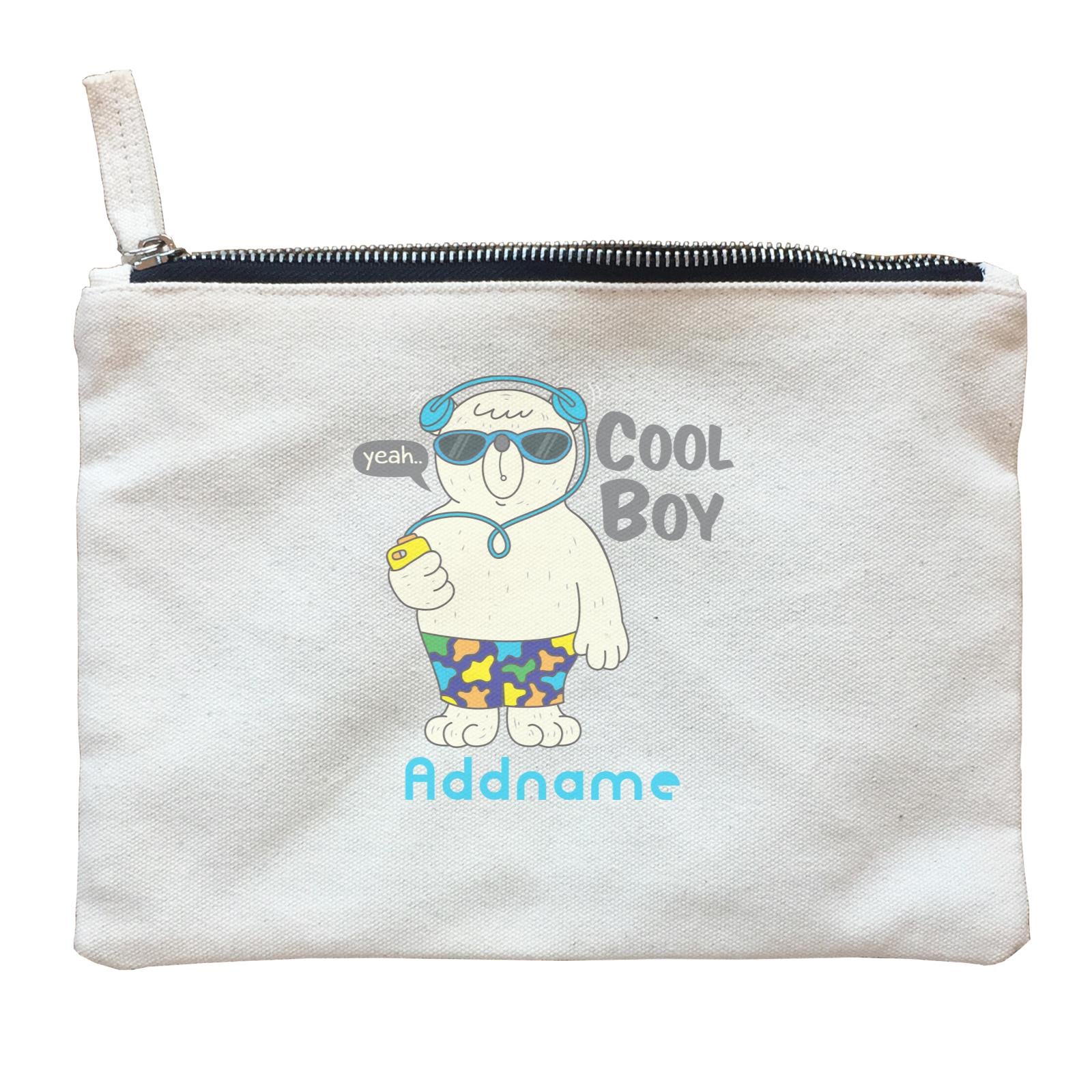 Cool Cute Animals Bear Yeah Cool Boy Addname Zipper Pouch