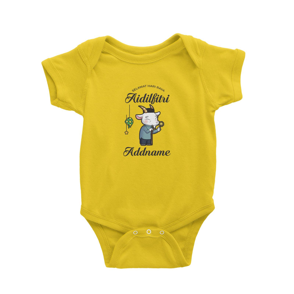 Raya Cute Animals Grandpa Lamb Wishes Selamat Hari Raya Aidilfitri Baby Romper