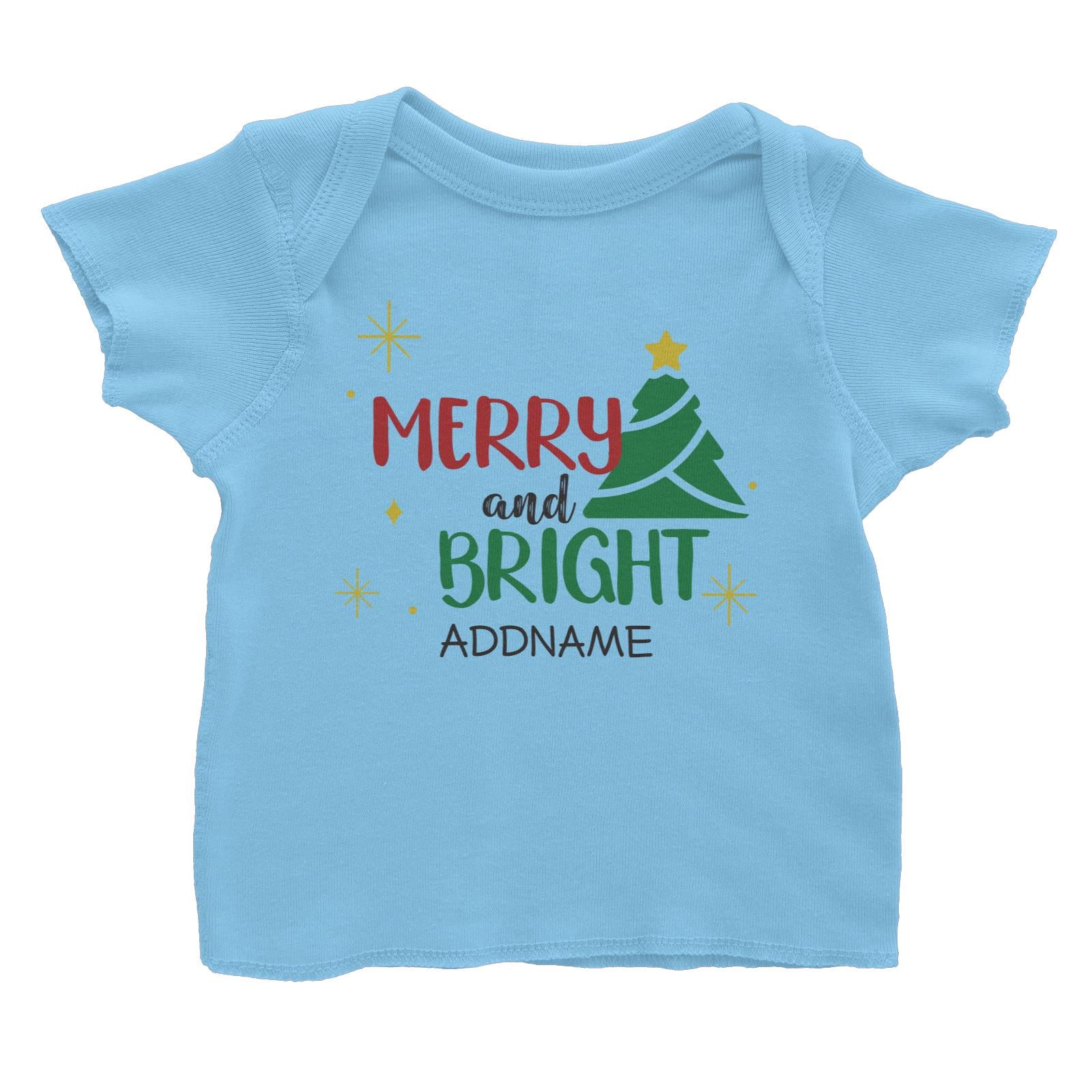 Xmas Merry and Bright with Christmas Tree Baby T-Shirt