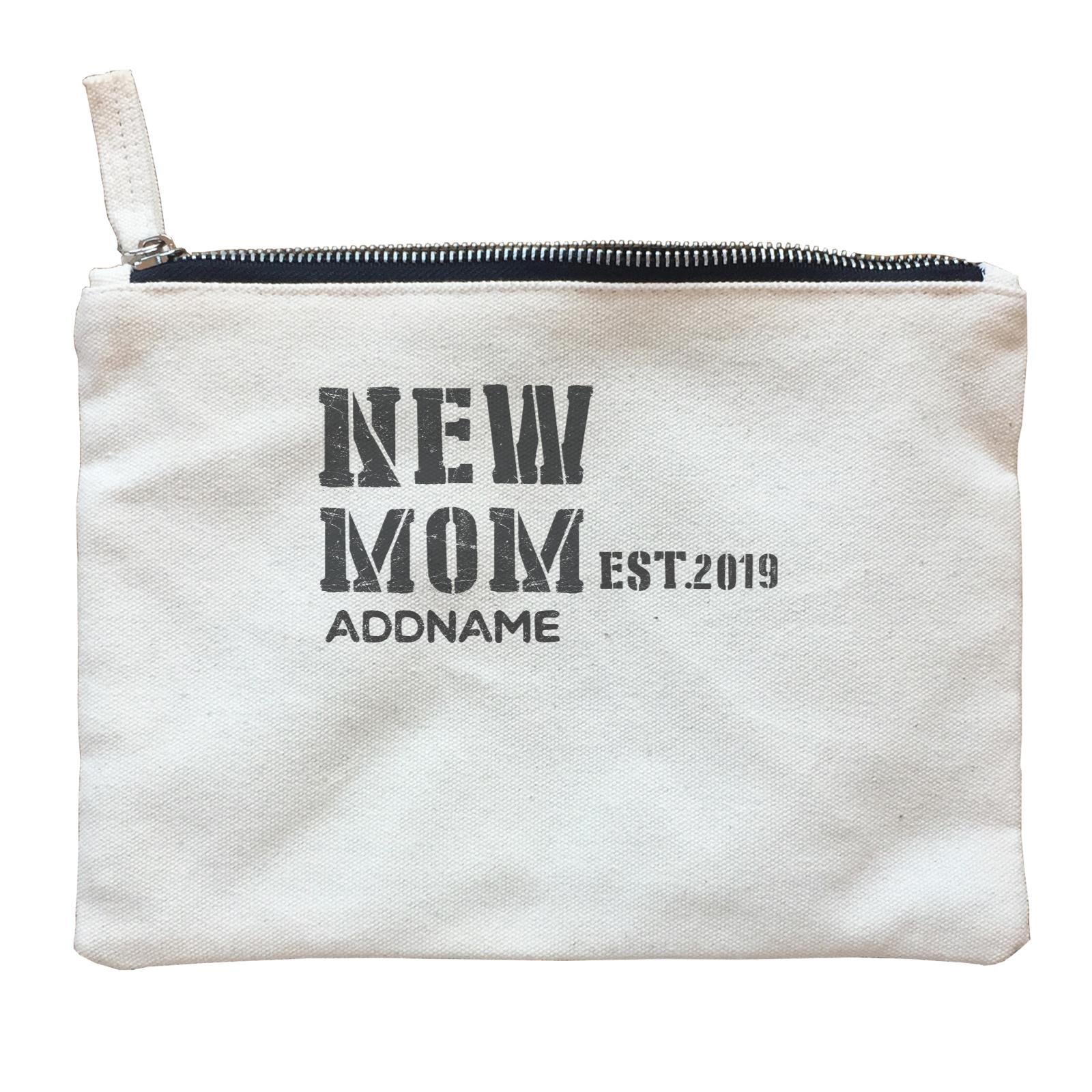 New Parent 1 New Mom Addname With Date Zipper Pouch