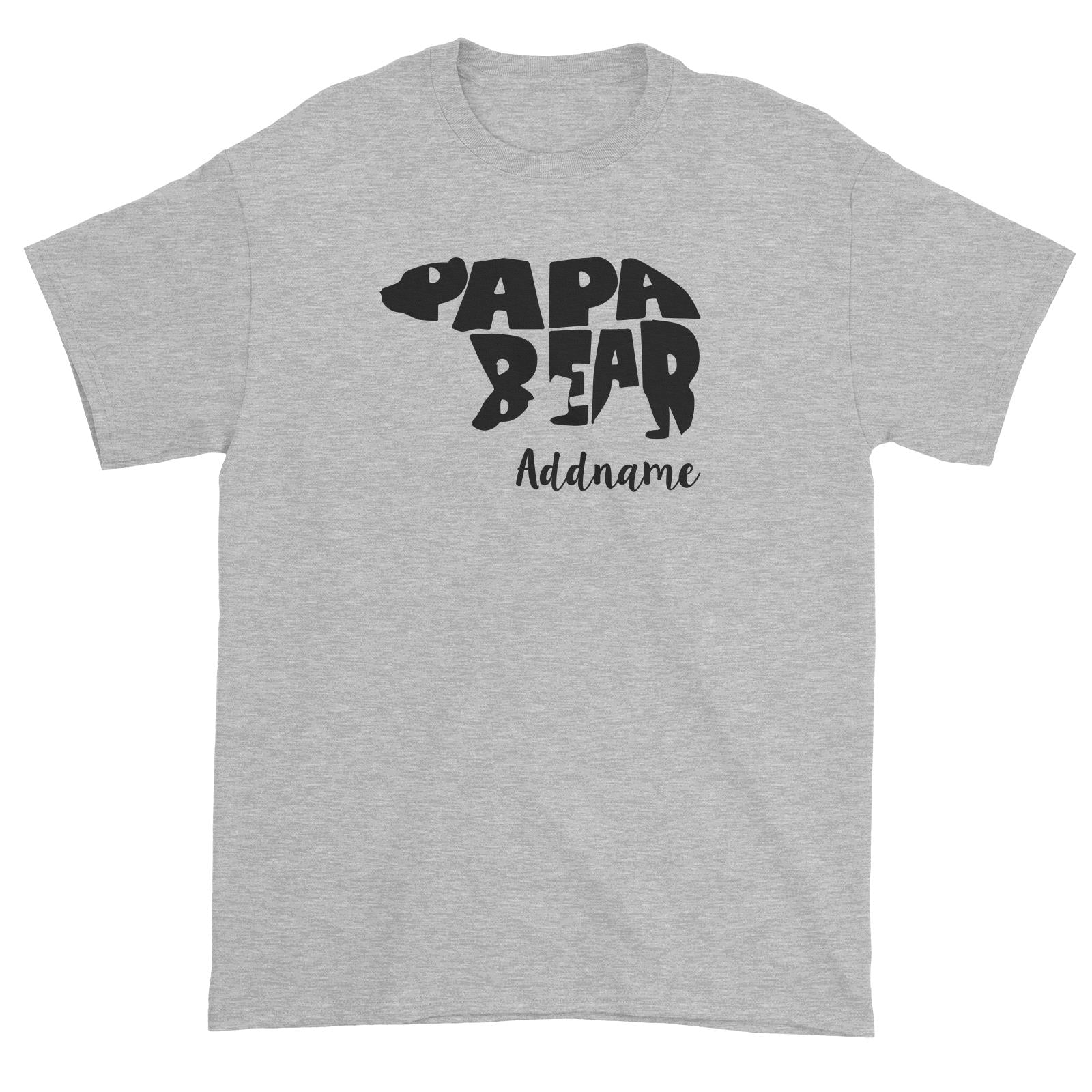 Papa Bear Silhouette Addname Unisex T-Shirt