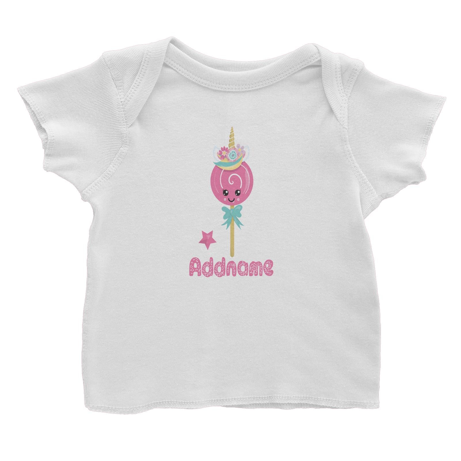 Magical Sweets Pink Lollipop Addname Baby T-Shirt