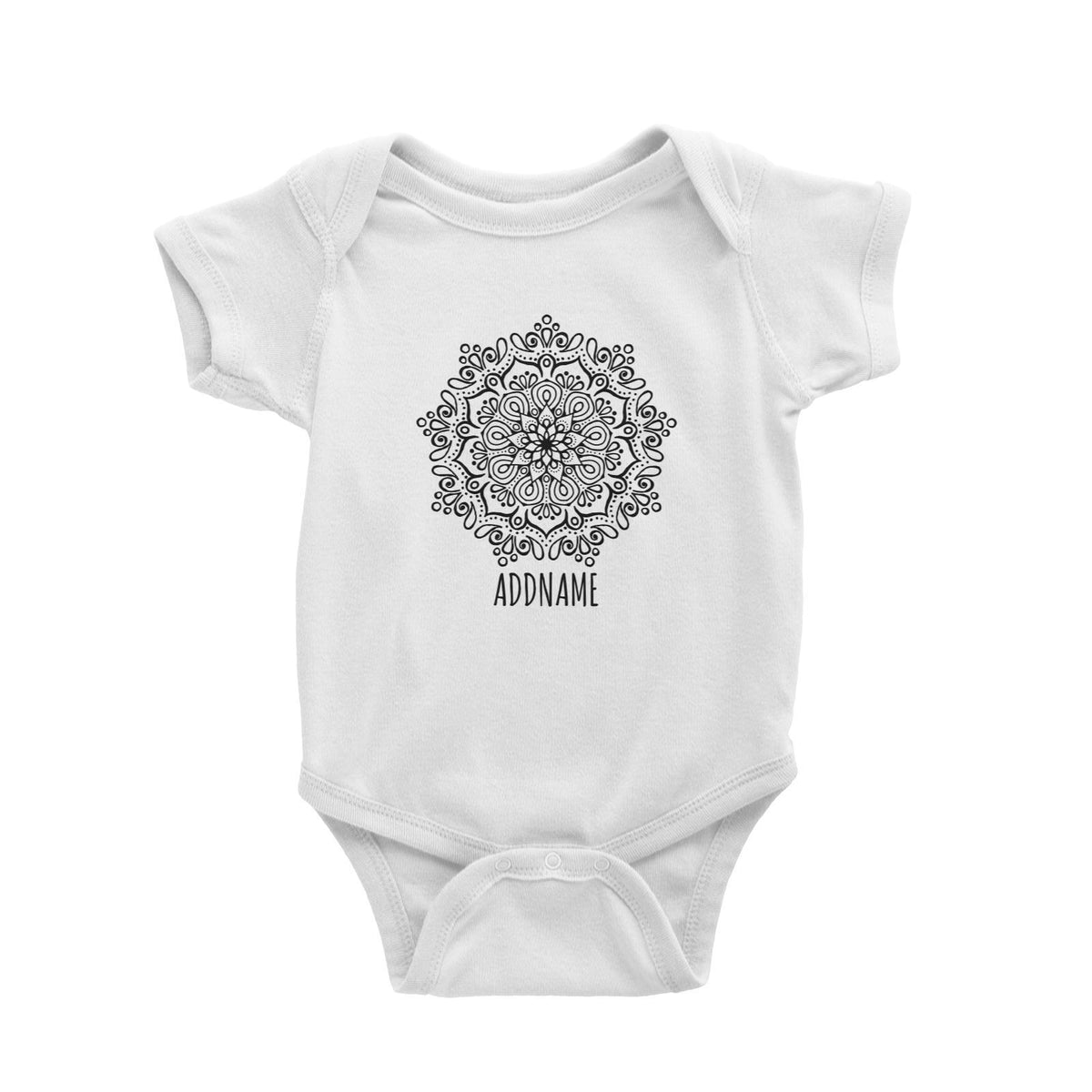 Monochrome Mandala 1 Addname Baby Romper
